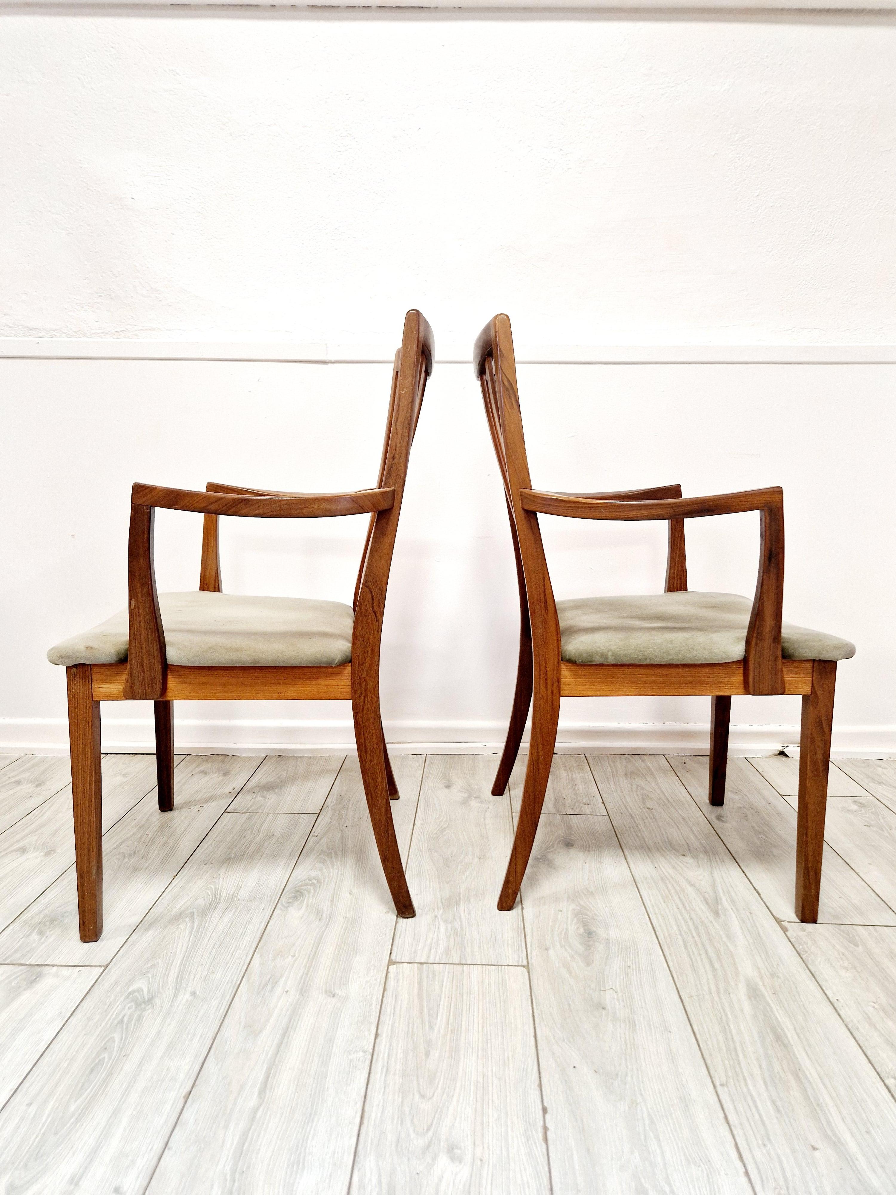 6 Mid Century G-Plan Teak Esszimmerstühle im Zustand „Gut“ im Angebot in Buxton, GB