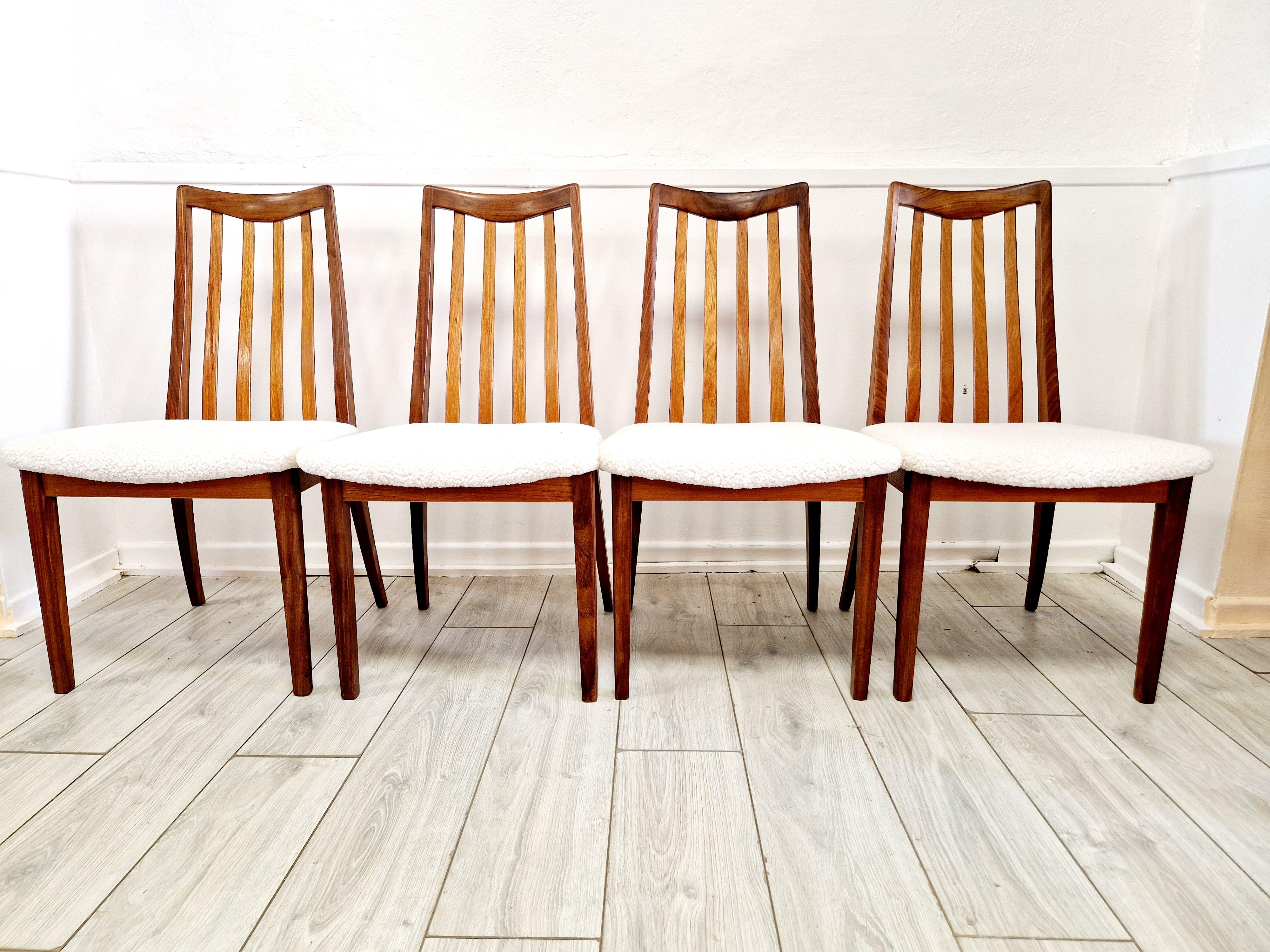 6 Mid Century G-Plan Teak Dining Chairs (Teakholz) im Angebot