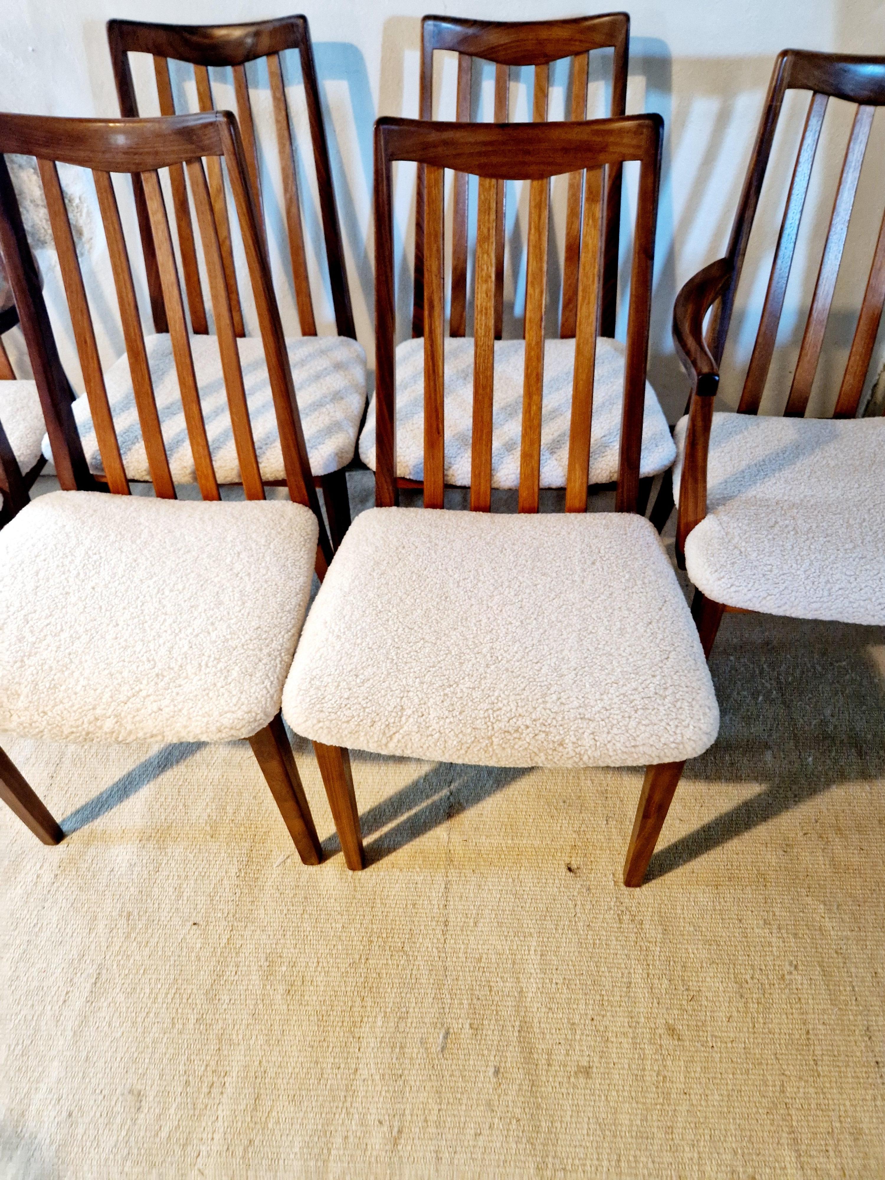 6 Sillas de comedor de teca Mid Century G-Plan en venta 1