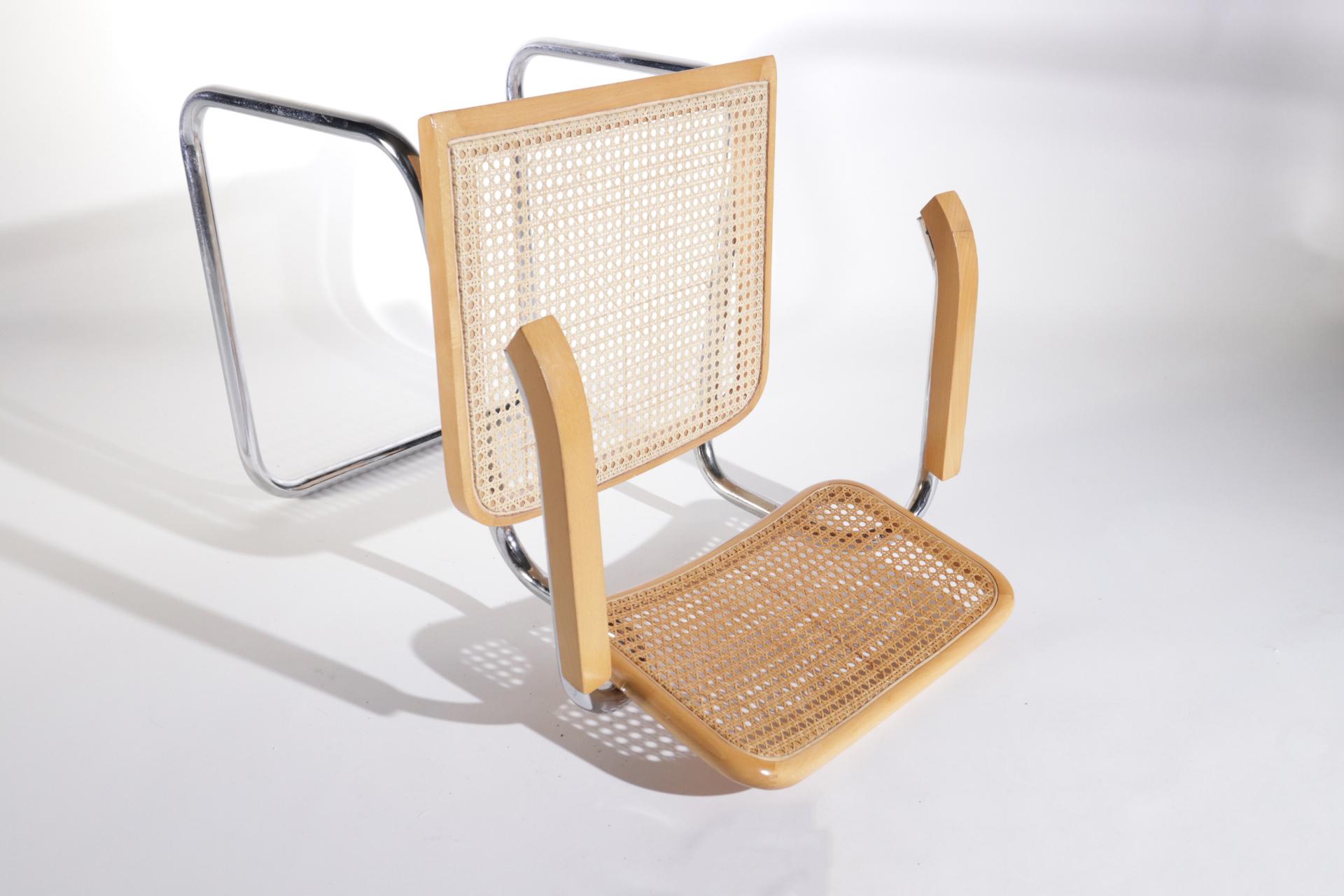 6 Midcentury Marcel Breuer B32 Cesca Chairs, Fasem Italy, 1970 4