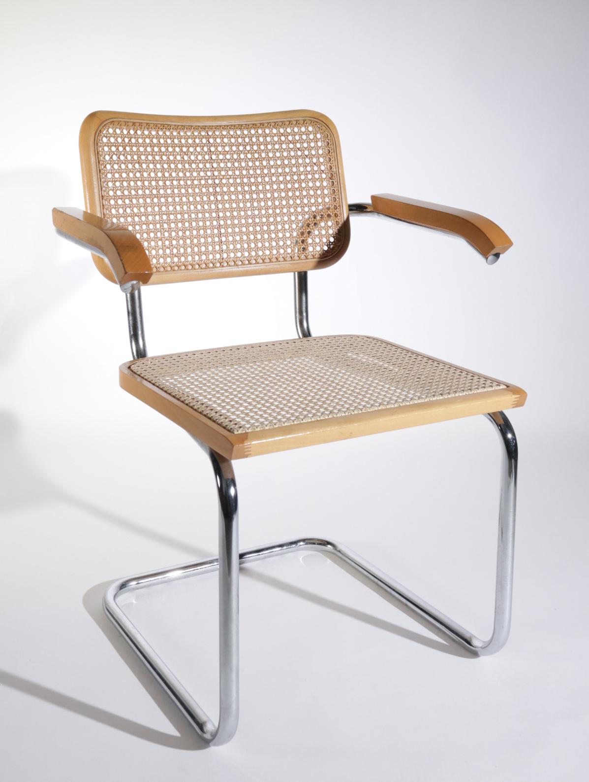 Bauhaus 6 Midcentury Marcel Breuer B32 Cesca Chairs, Fasem Italy, 1970