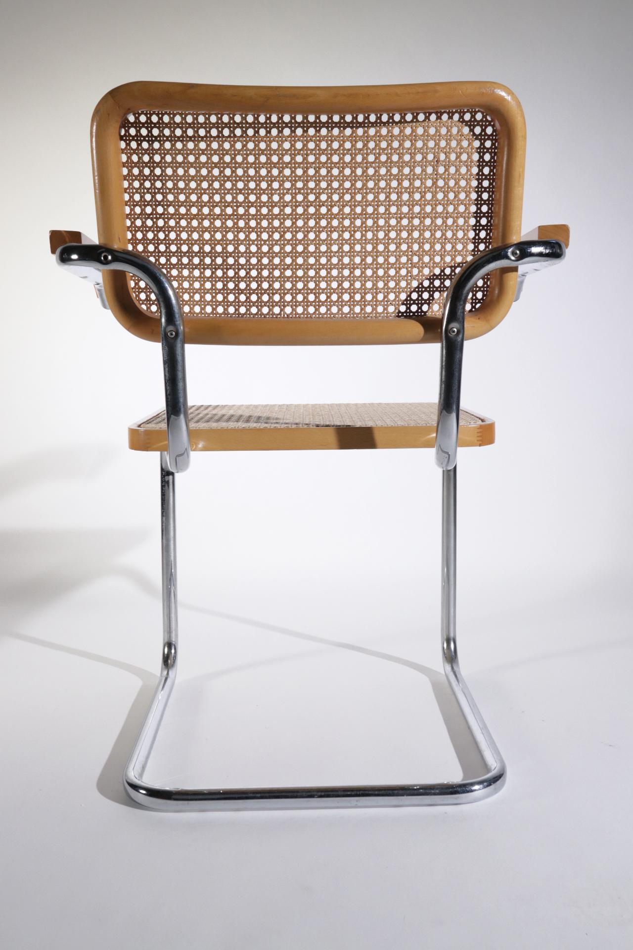 Metal 6 Midcentury Marcel Breuer B32 Cesca Chairs, Fasem Italy, 1970