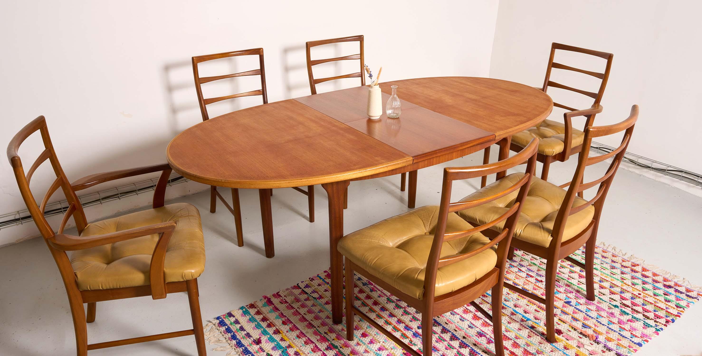 6 Mid Century MCintosh chairs, Scandinavian style 5