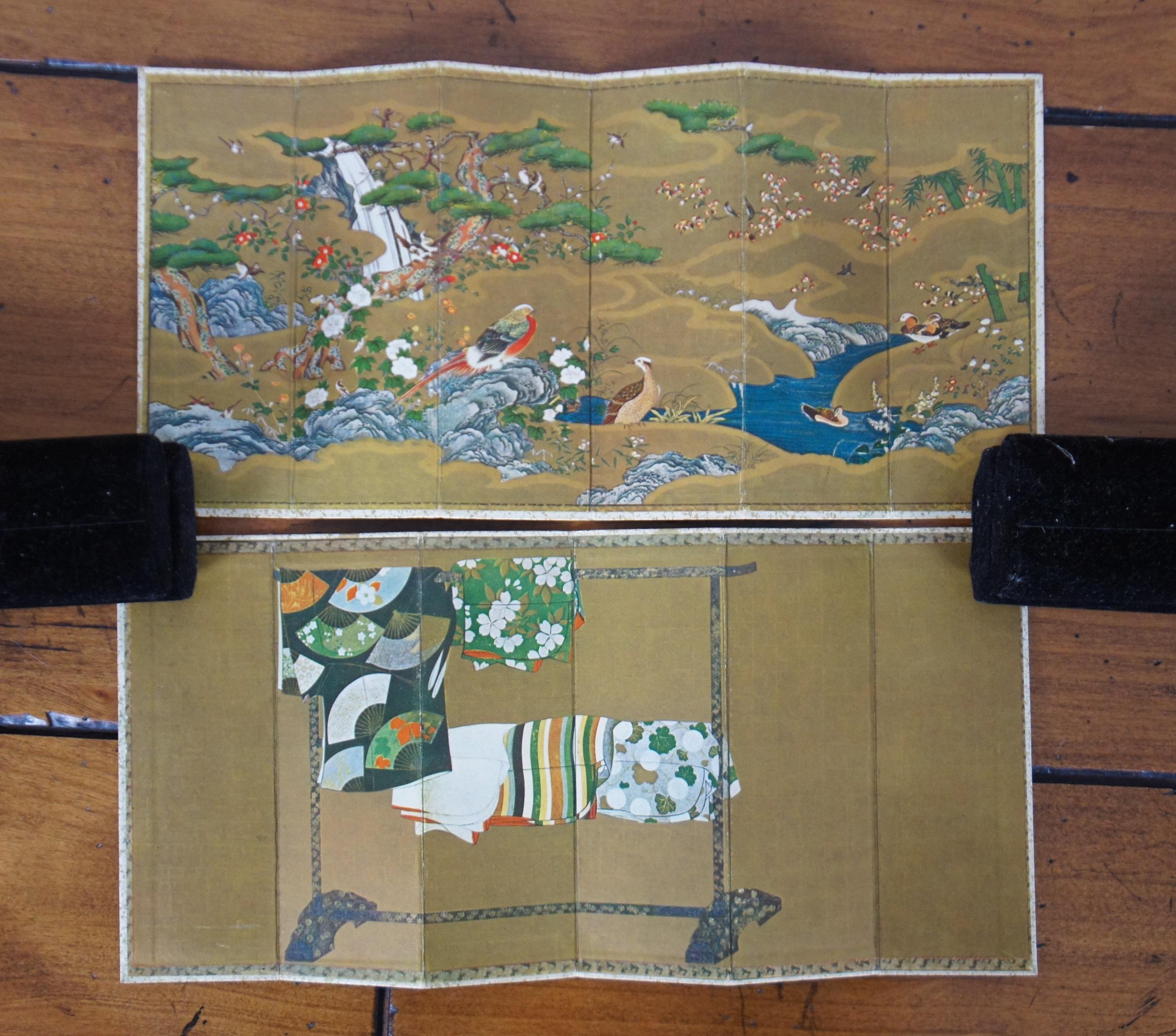 6 Mid Century Miniature Japanese Panel Screens Reiko Chiba Tuttle Prints MCM 1