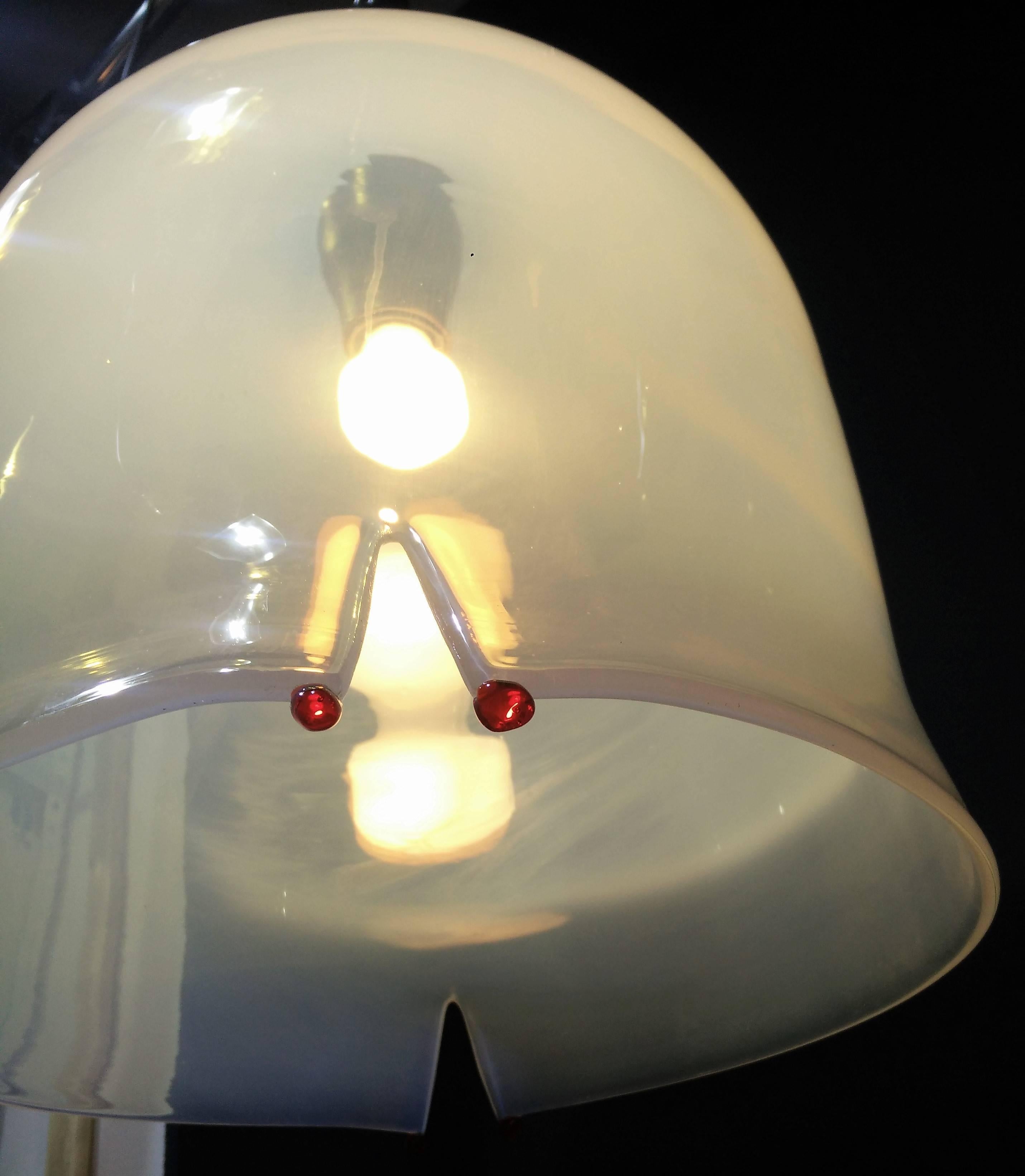 Italian Six Mid-Century Modern Bell Pendant Light by Leucos 1960 by Toso and Pamio