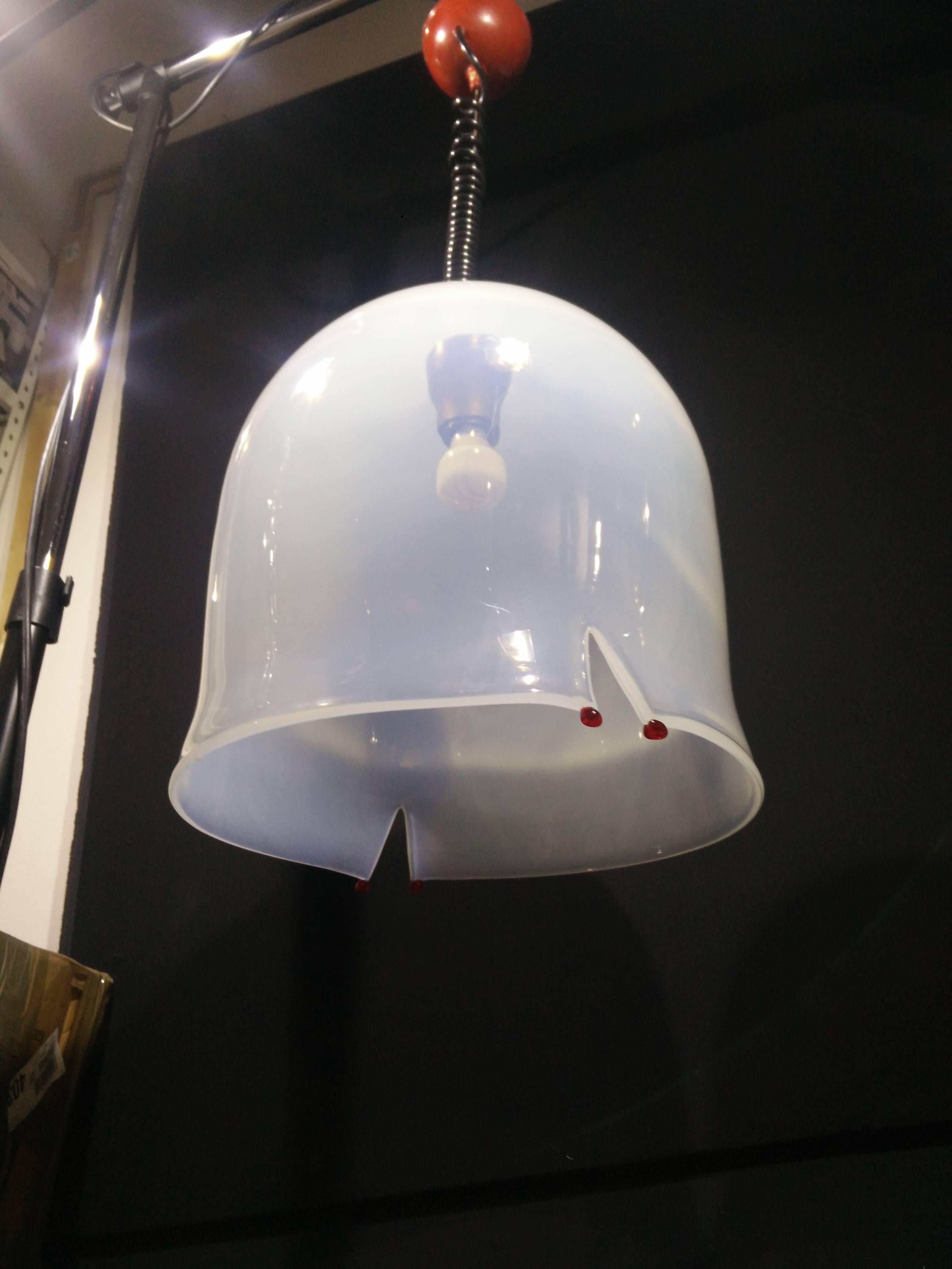 Murano Glass Six Mid-Century Modern Bell Pendant Light by Leucos 1960 by Toso and Pamio