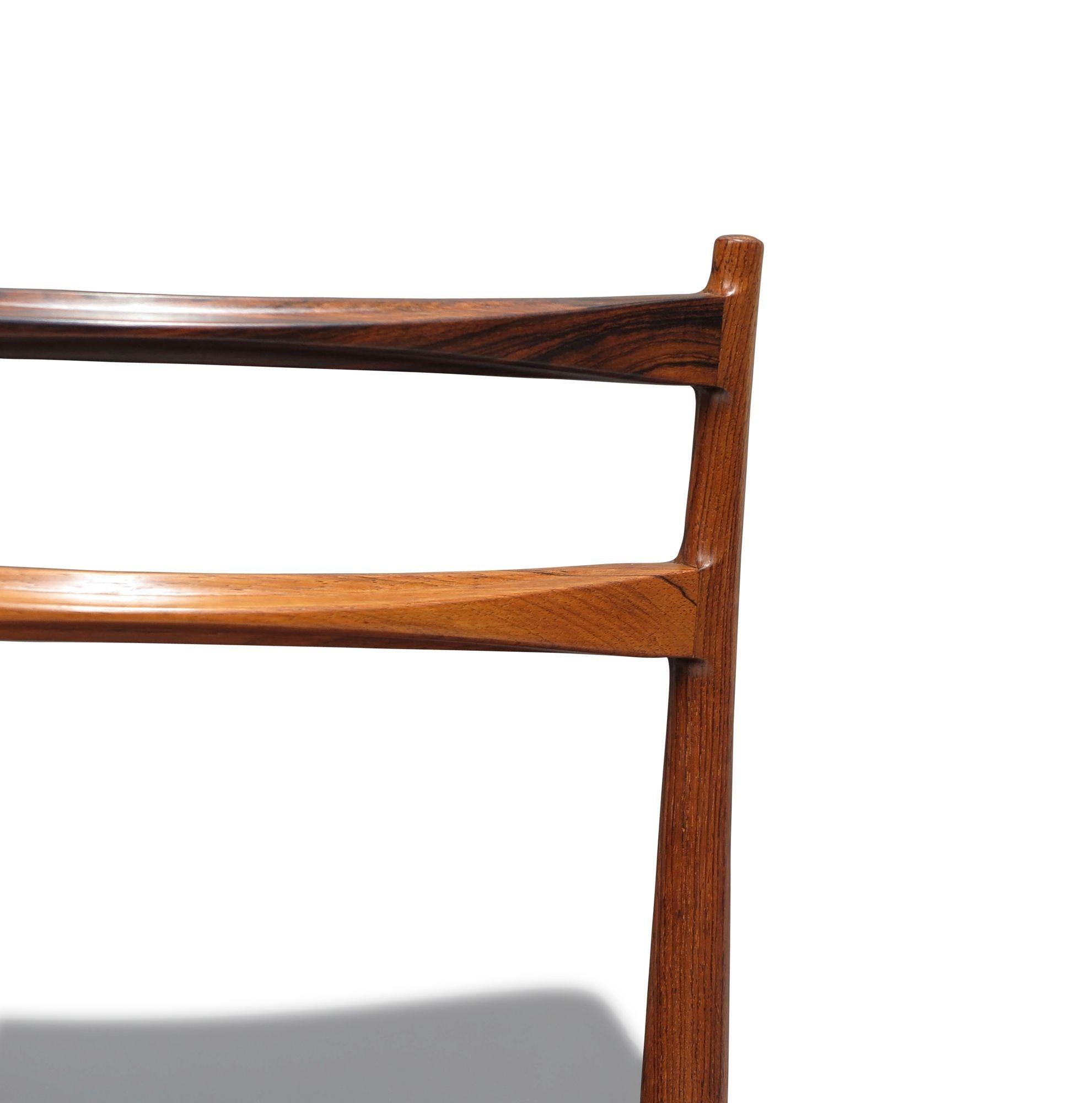 6 Chaises de salle à manger danoises en bois de rose Rosengren Hansen du milieu du siècle en vente 2