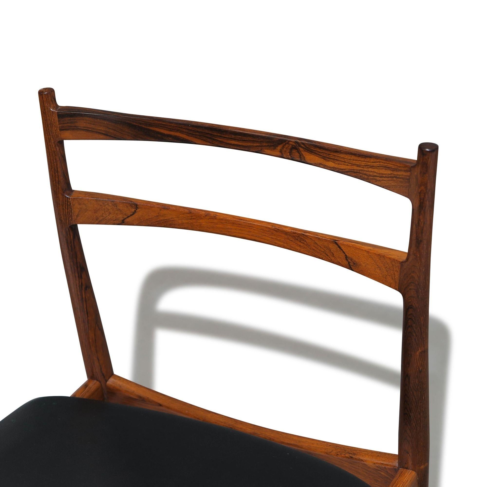 6 Mid-century Rosengren Hansen Rosewood Danish Dining Chairs For Sale 3