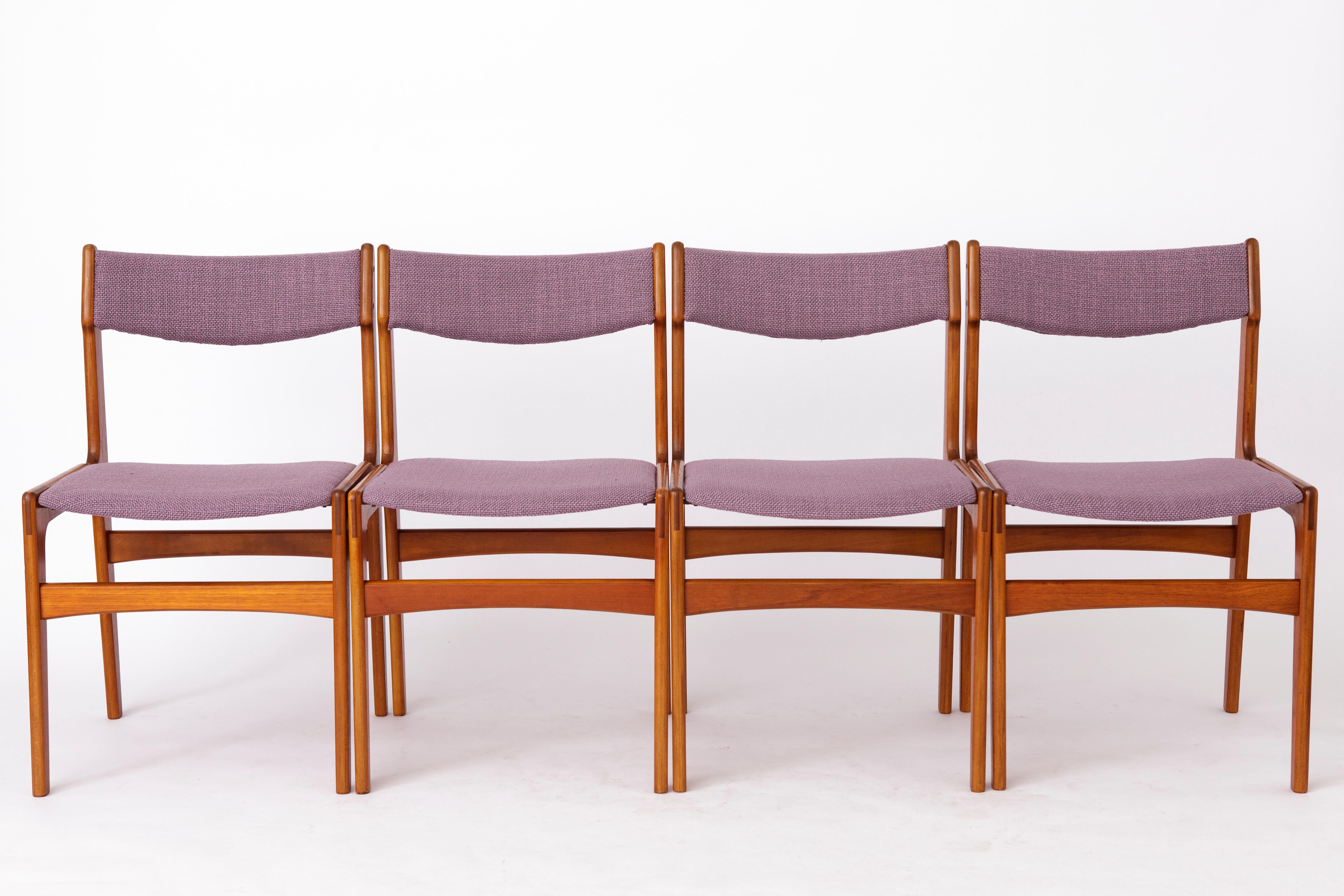 Polished 6 Mid-century Vintage Chairs, 1960s, Danish, Teak, Set of 6