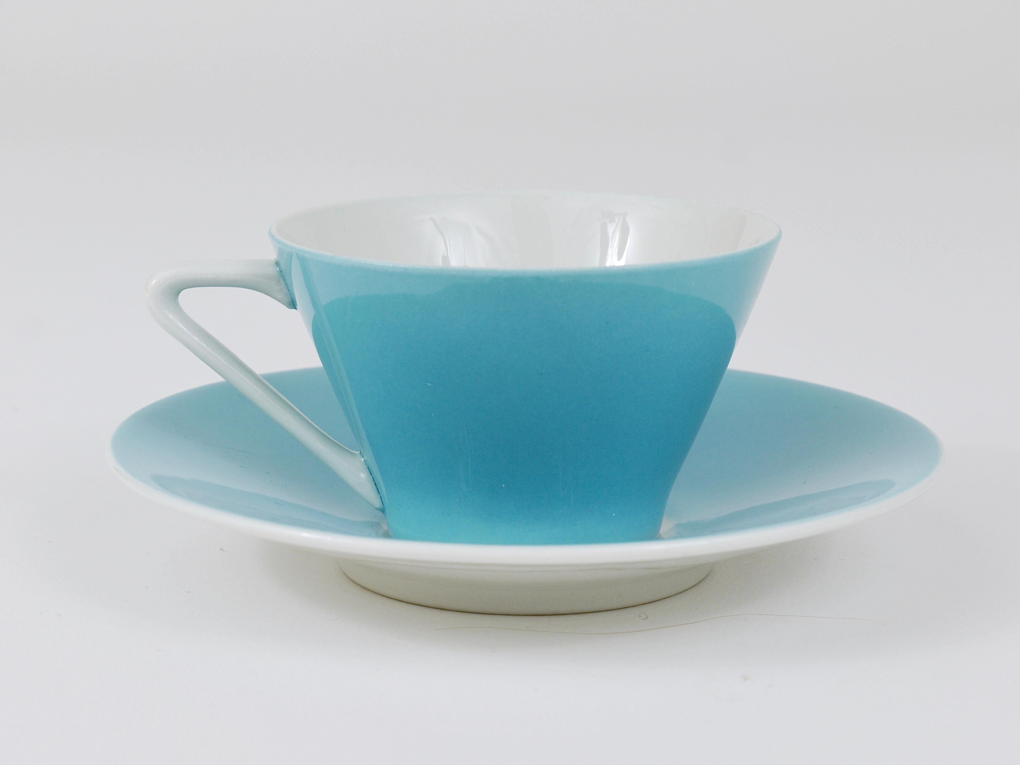 6 Pastellfarbene Gänseblümchen Espressotassen aus Porzellan, Lilien, Österreich, 1950er Jahre im Angebot 6