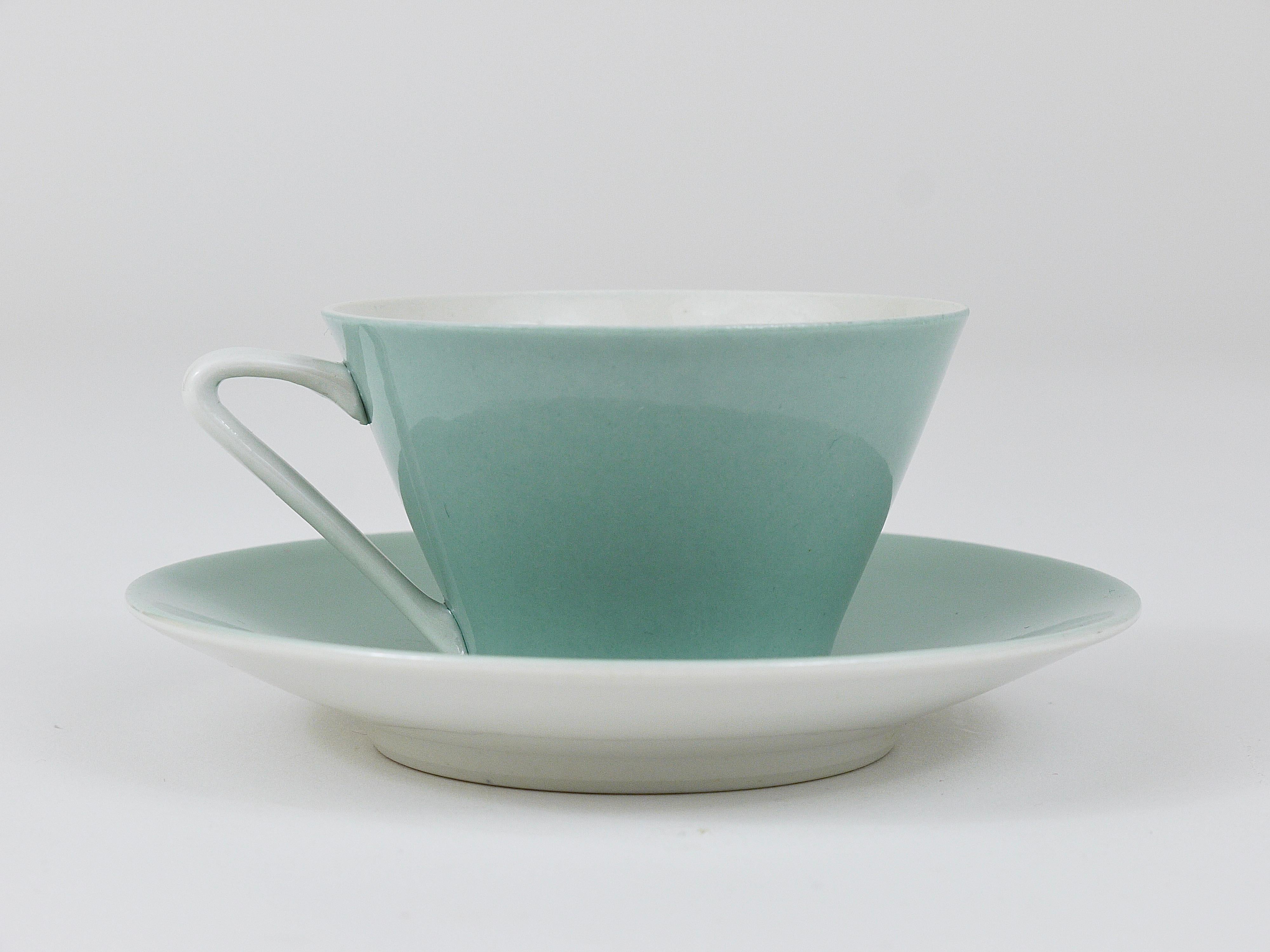 6 Midcentury Pastel Daisy Porcelain Espresso Coffee Cups, Lilien, Austria, 1950s For Sale 7