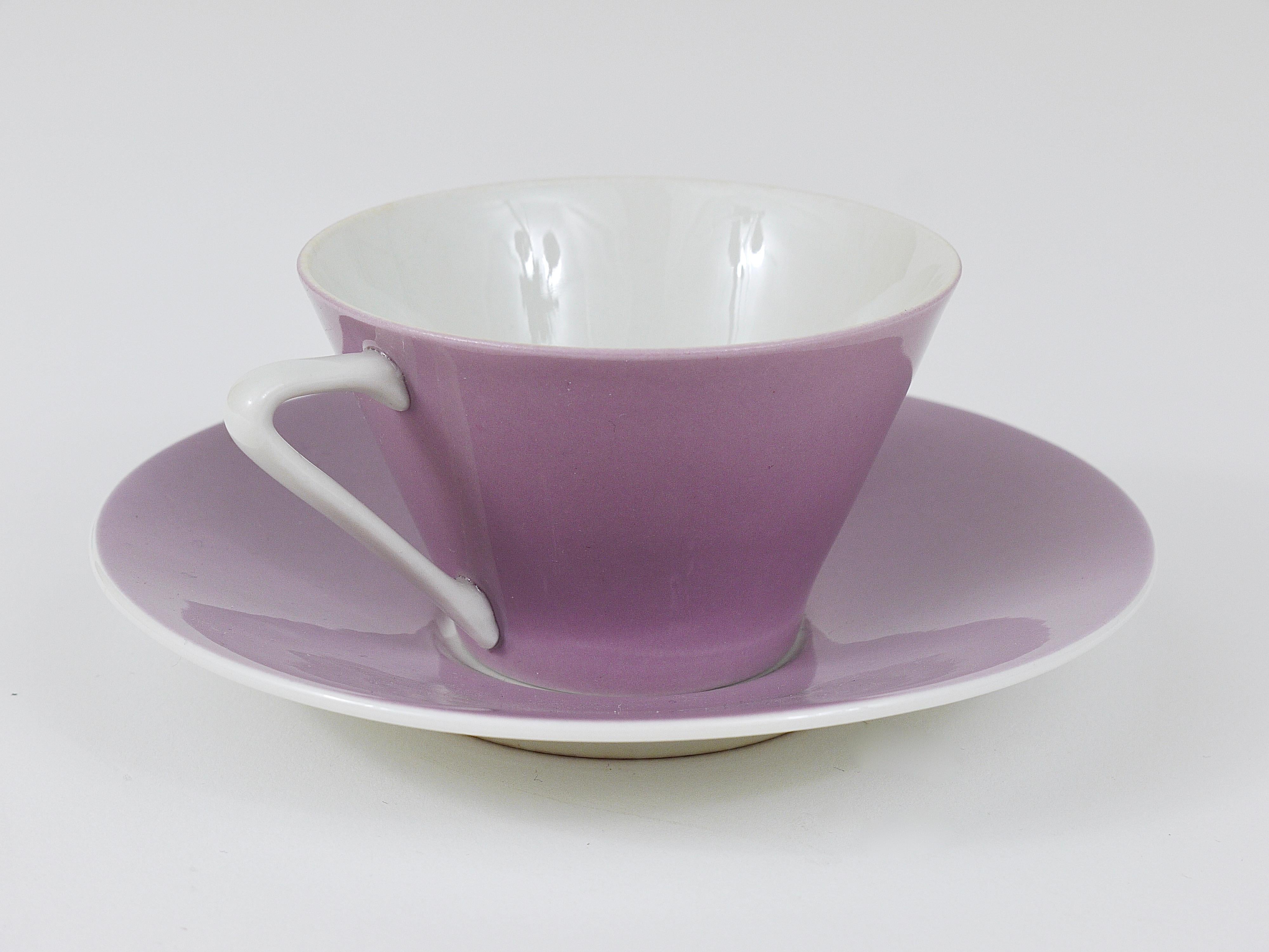 6 Midcentury Pastel Daisy Porcelain Espresso Coffee Cups, Lilien, Austria, 1950s For Sale 9