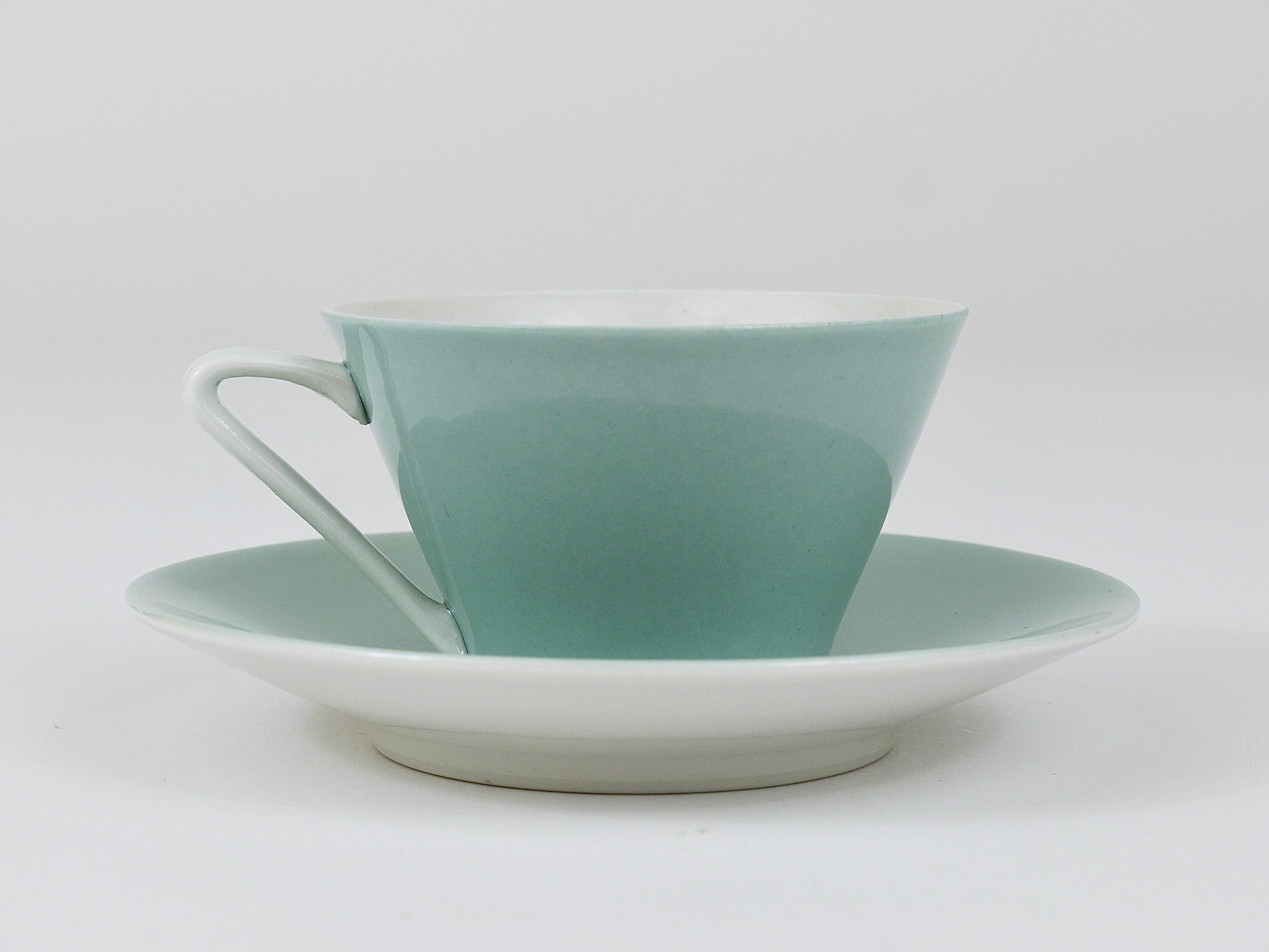 6 Pastellfarbene Gänseblümchen Espressotassen aus Porzellan, Lilien, Österreich, 1950er Jahre im Angebot 2