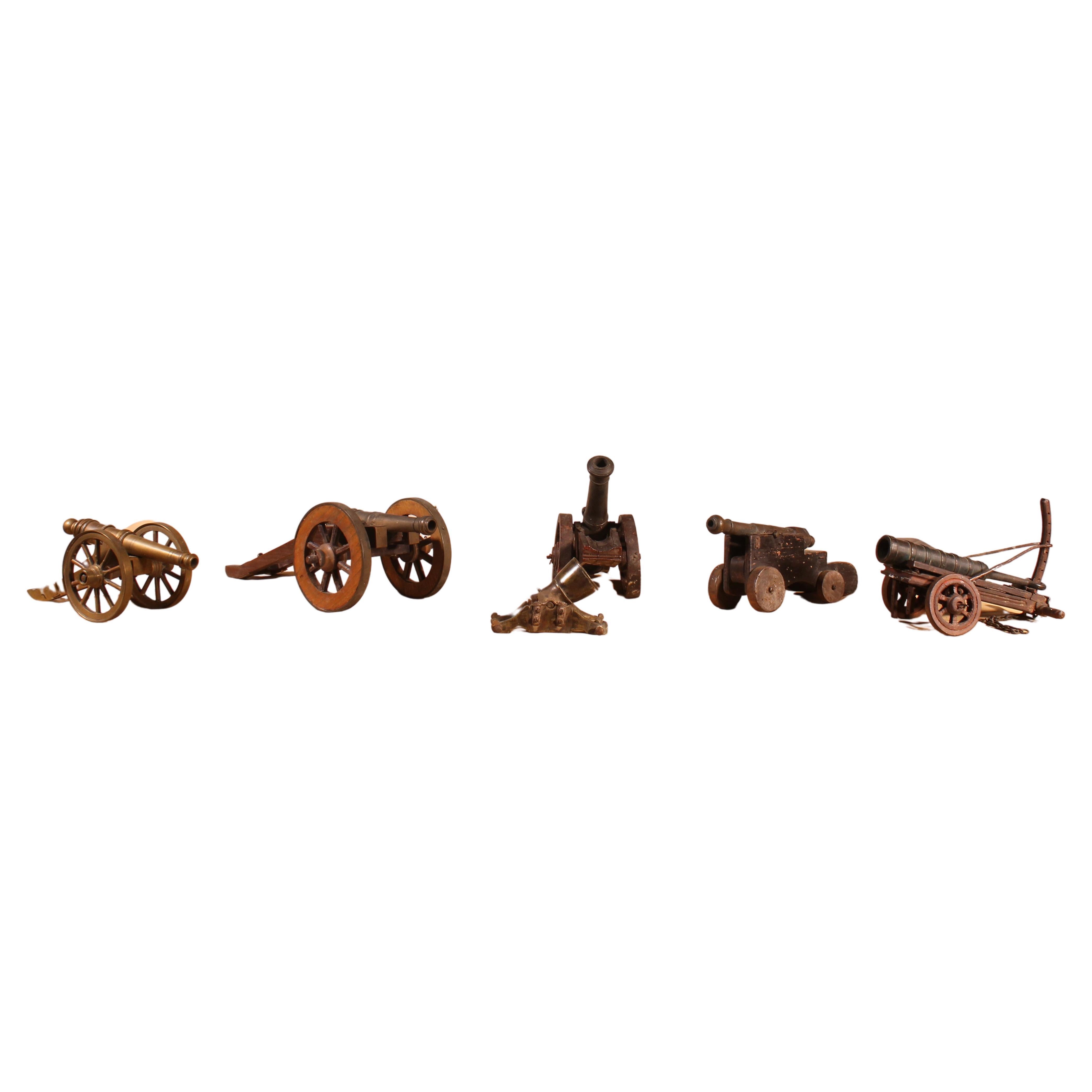 6 Miniatur Kanonen aus dem, 19. Jahrhundert
