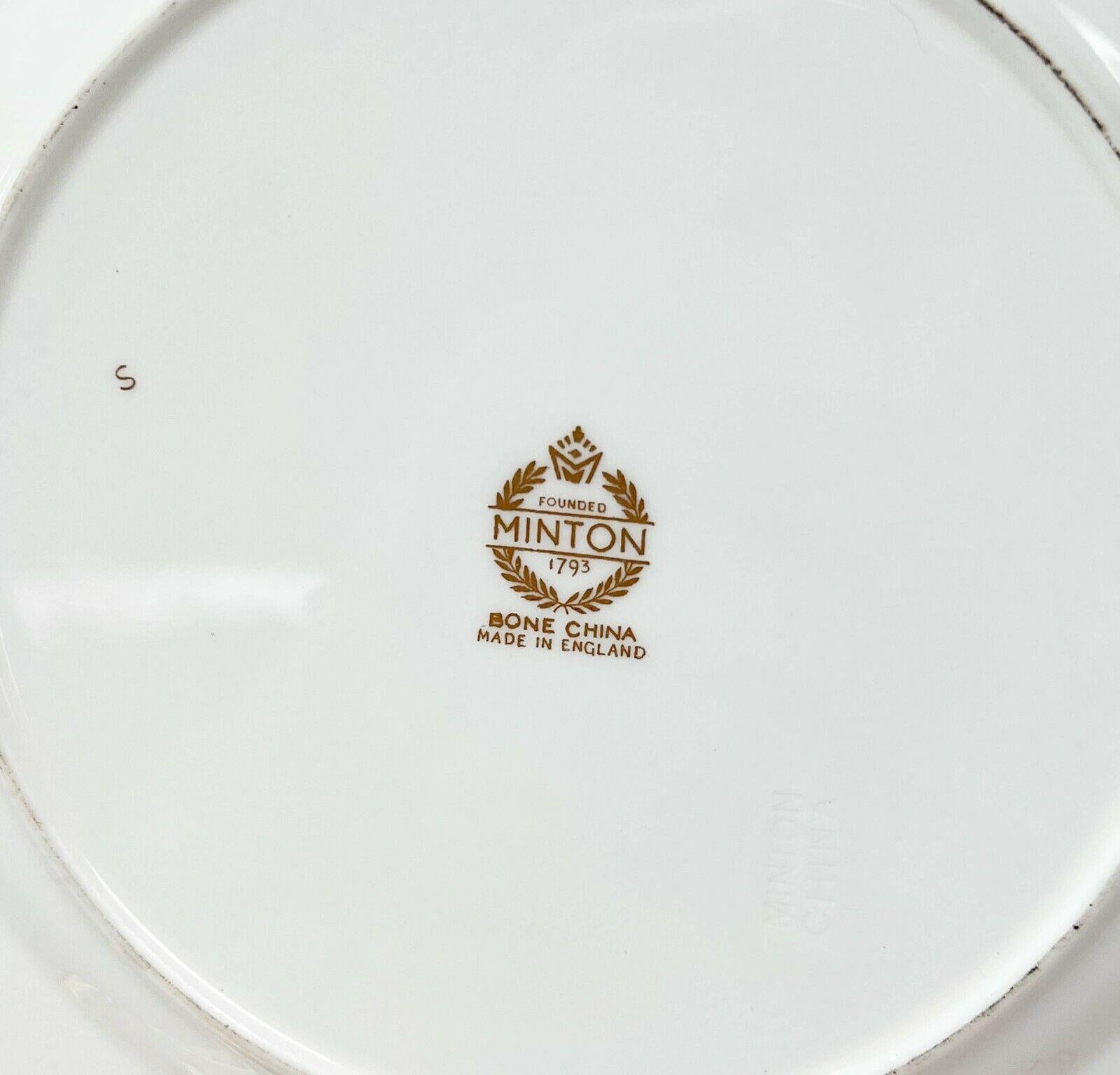 20th Century 6 Minton Hand Painted Porcelain Dessert Plates Fruit Signed c. 1950 Tiffany