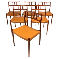 6 Model 79 Chairs, Niels Otto Møller, J.L. Møller Mobelfabrik, Denmark, c. 1960s