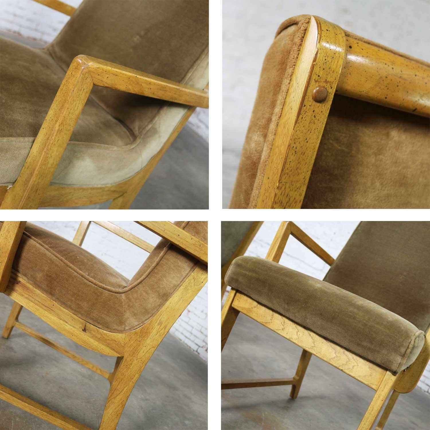 6 Modern Style Vintage Dining Chairs Velvet Scoop Seats Bernhardt Flair Hibriten 6