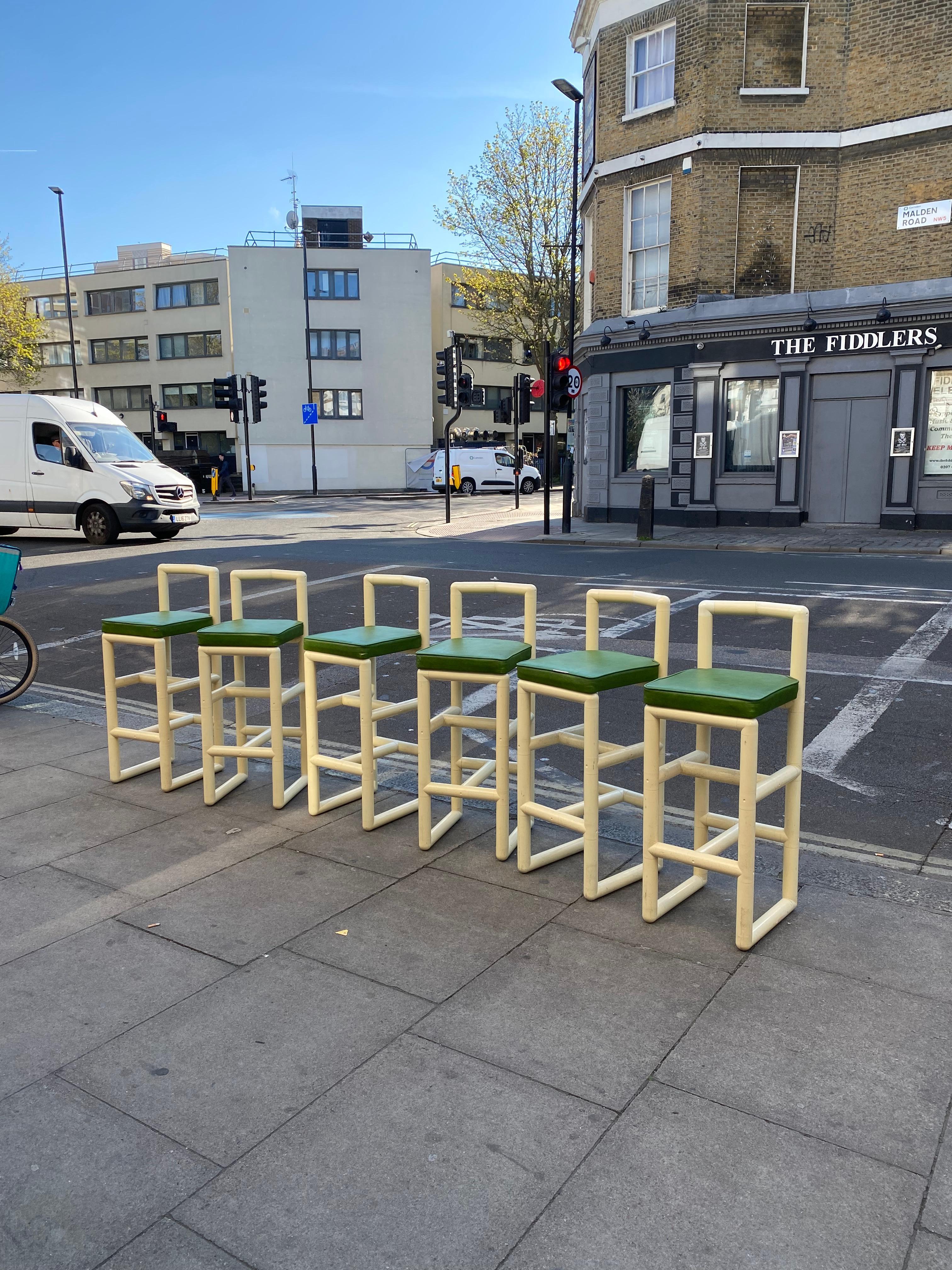 6 Modernist Bar Stools 1970s Space Age Acrylic Table Kitchen Breakfast Seats For Sale 1