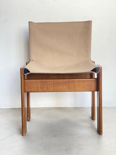 6 sillas de comedor «Monk Chair» de lona, diseñadas por Afra y Tobia Scarpa en los años 70, en perfecto estado