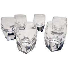 6 Moser Shot Glasses Art Nouveau Hand Blown, Lady Hamilton by Moser