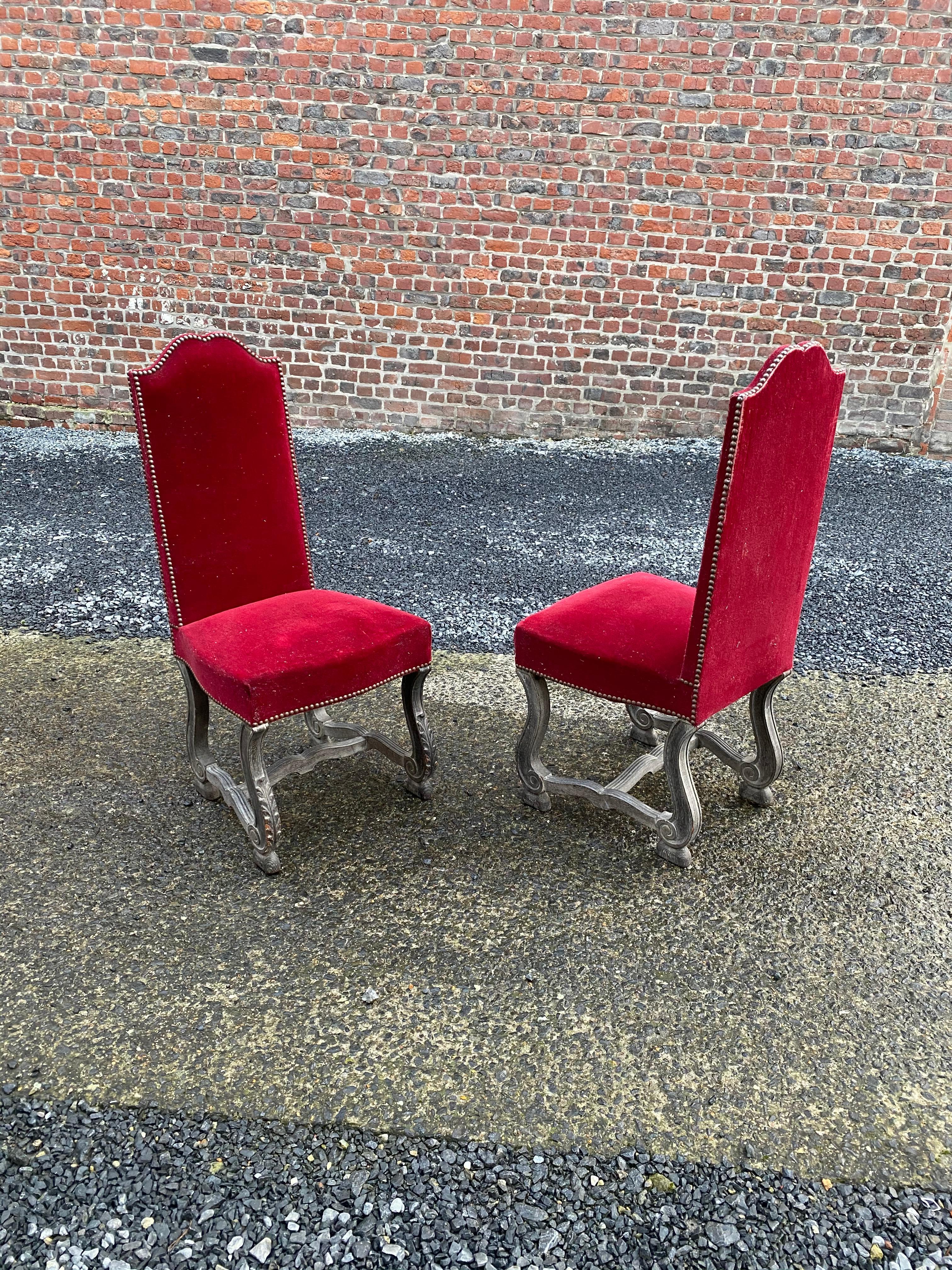 6 Neoclassic Chairs in Blackened and Ceruse Oak, circa 1940-1950 For Sale 10