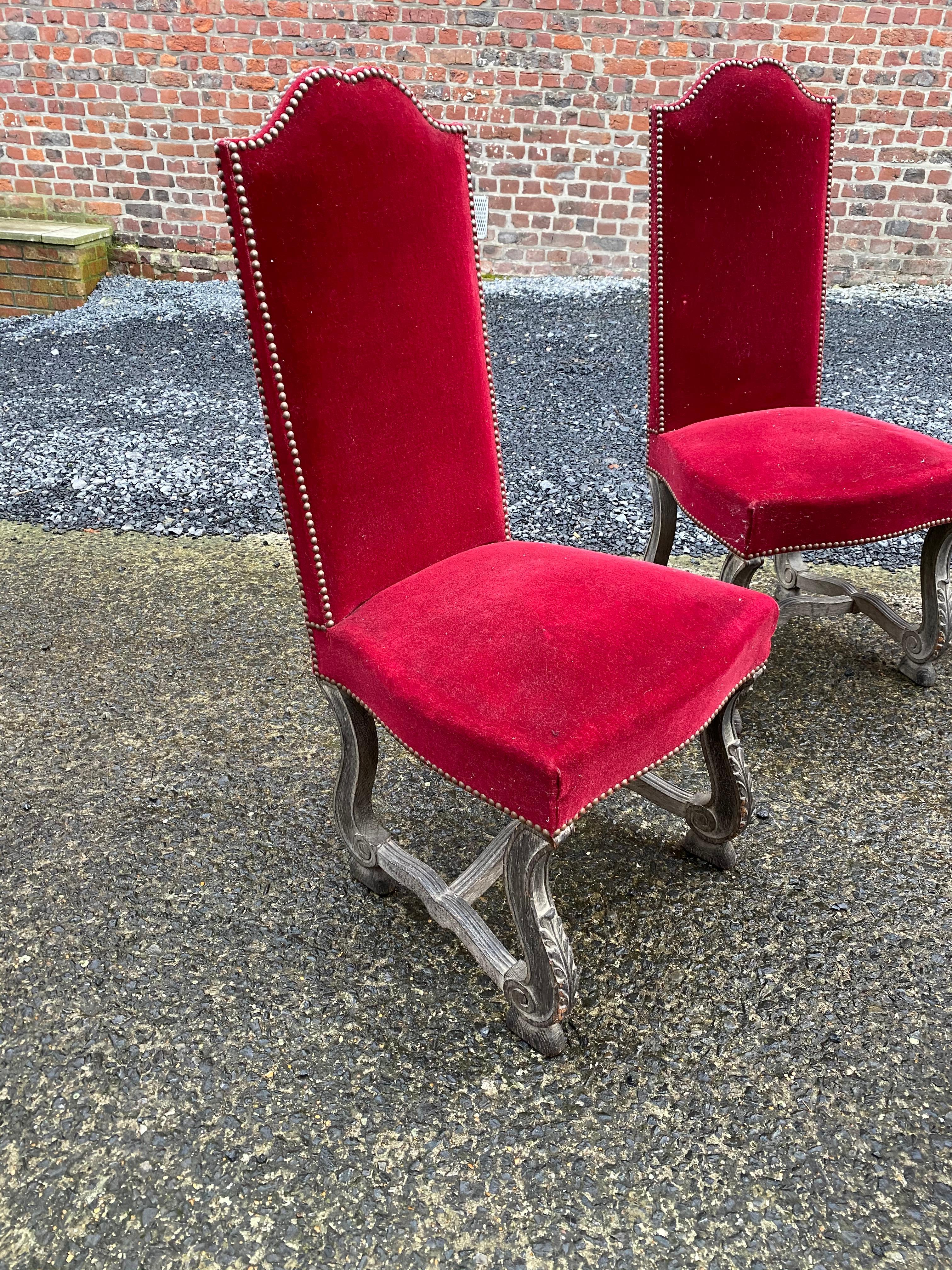 6 Neoclassic Chairs in Blackened and Ceruse Oak, circa 1940-1950 In Good Condition For Sale In Saint-Ouen, FR