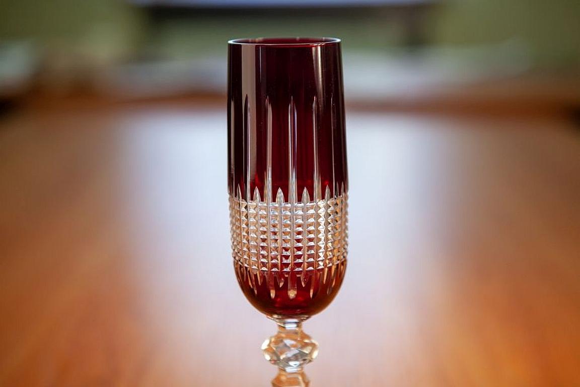 Set of 6 Cristal Champagne Glasses in Mix Colors (6.1 fl_oz_us) For Sale 6