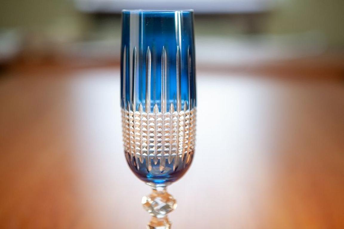Set of 6 Cristal Champagne Glasses in Mix Colors (6.1 fl_oz_us) For Sale 3