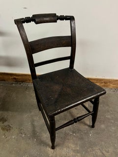 6 New England Hitchcock Style Chairs with Woven Rush Seats