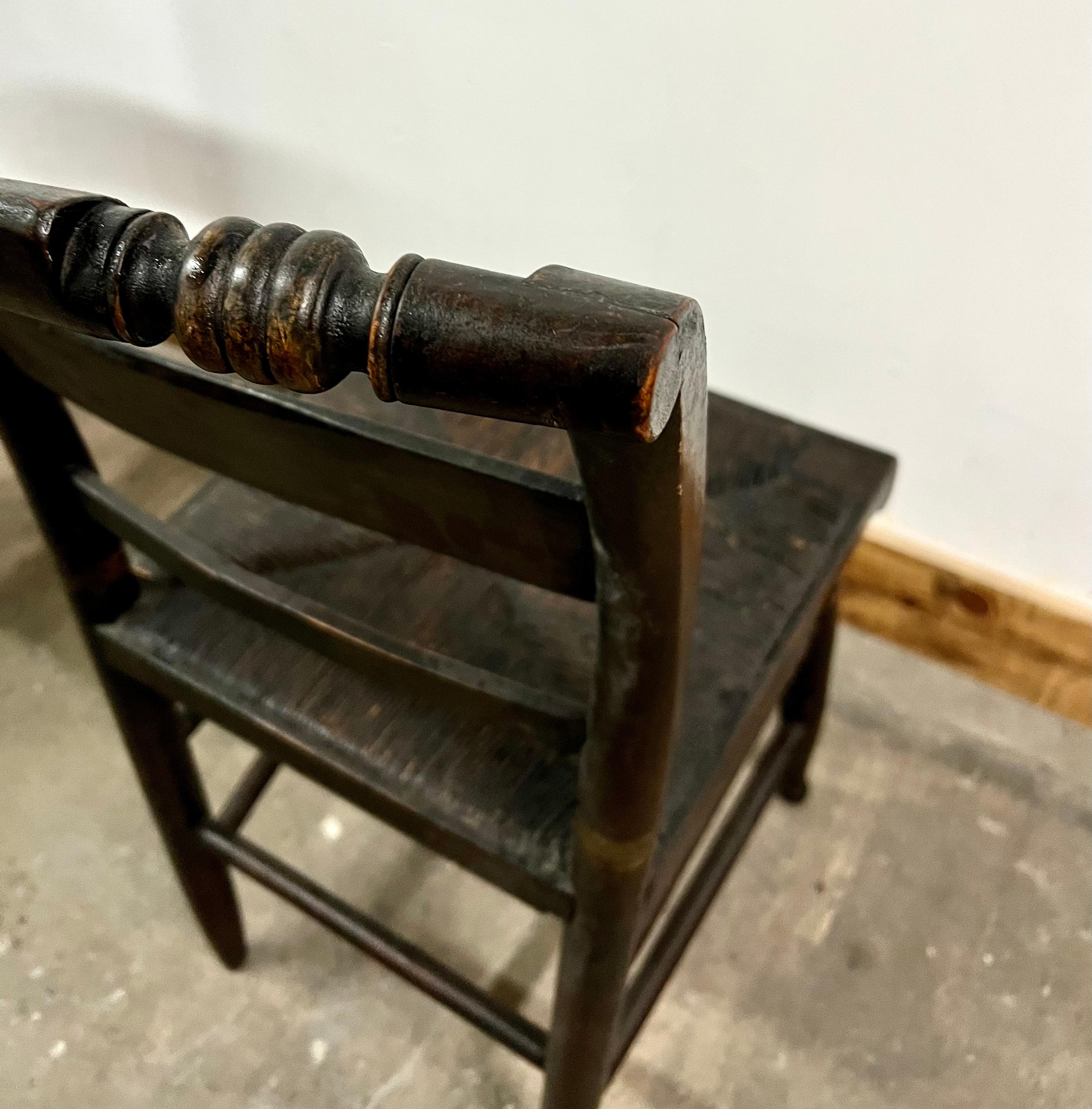 Hand-Painted 6 New England Hitchcock Style Chairs with Woven Rush Seats