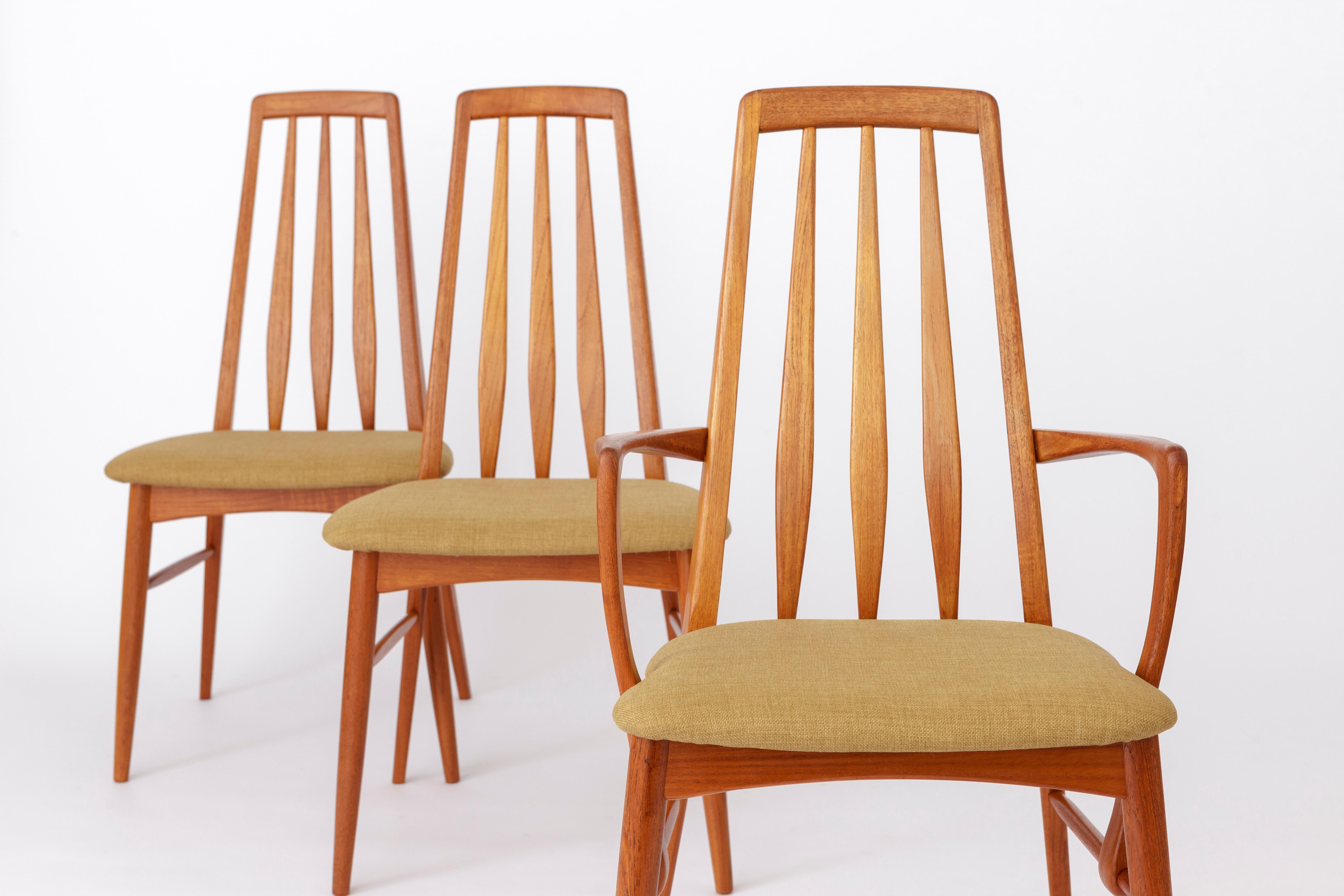 Mid-Century Modern 6 Niels Koefoed Chairs 1960s Model Eva, Danish, Teak For Sale