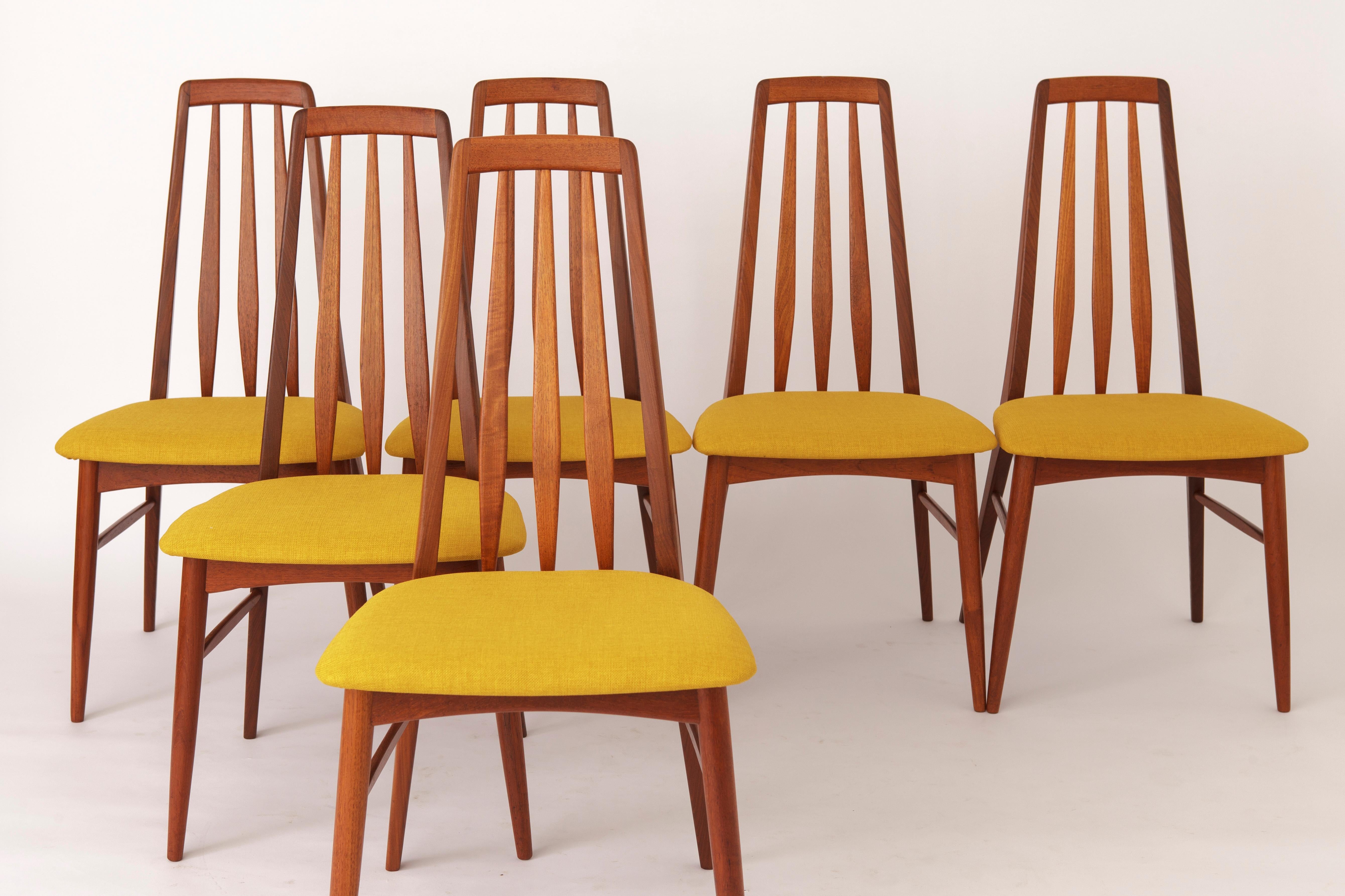 Mid-Century Modern 6 Niels Koefoed Dining Chairs Eva, 1960s Vintage - Set of 6