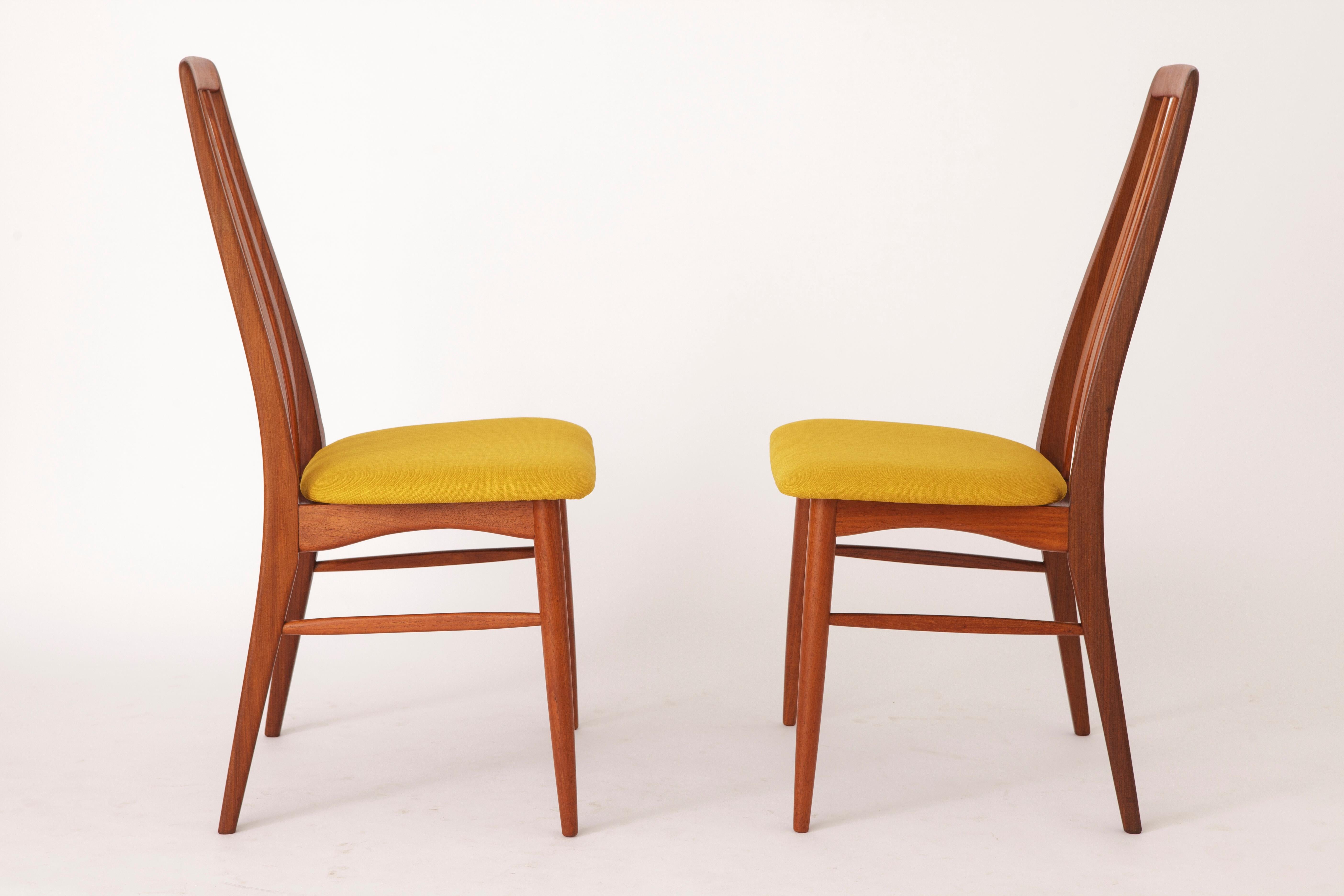 Polished 6 Niels Koefoed Dining Chairs Eva, 1960s Vintage - Set of 6 For Sale