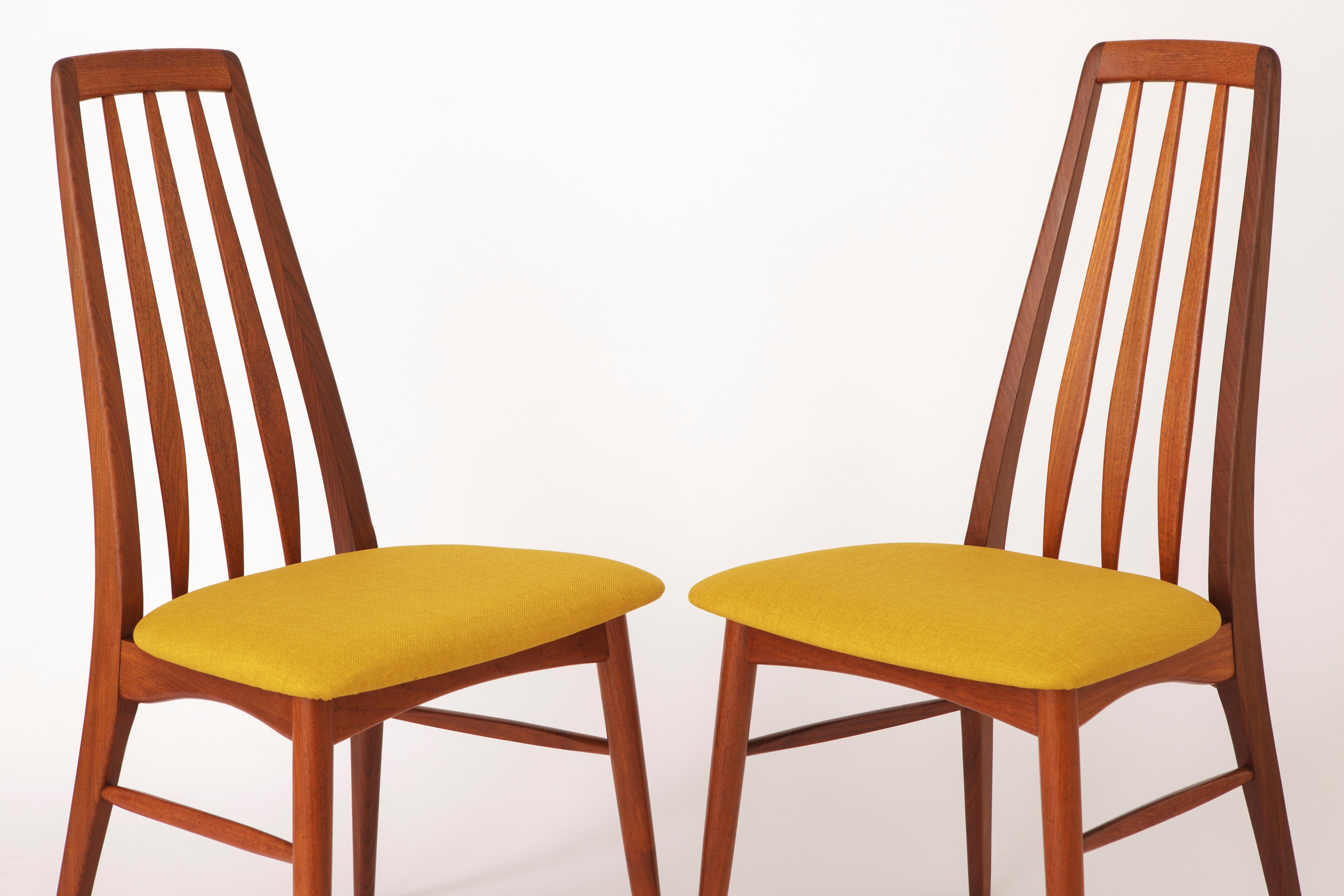 6 Niels Koefoed Dining Chairs Eva, 1960s Vintage - Set of 6 In Distressed Condition For Sale In Hannover, DE