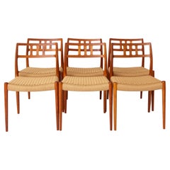6 Niels Moller chairs, model 79, 1960s Vintage, Teak, Danish