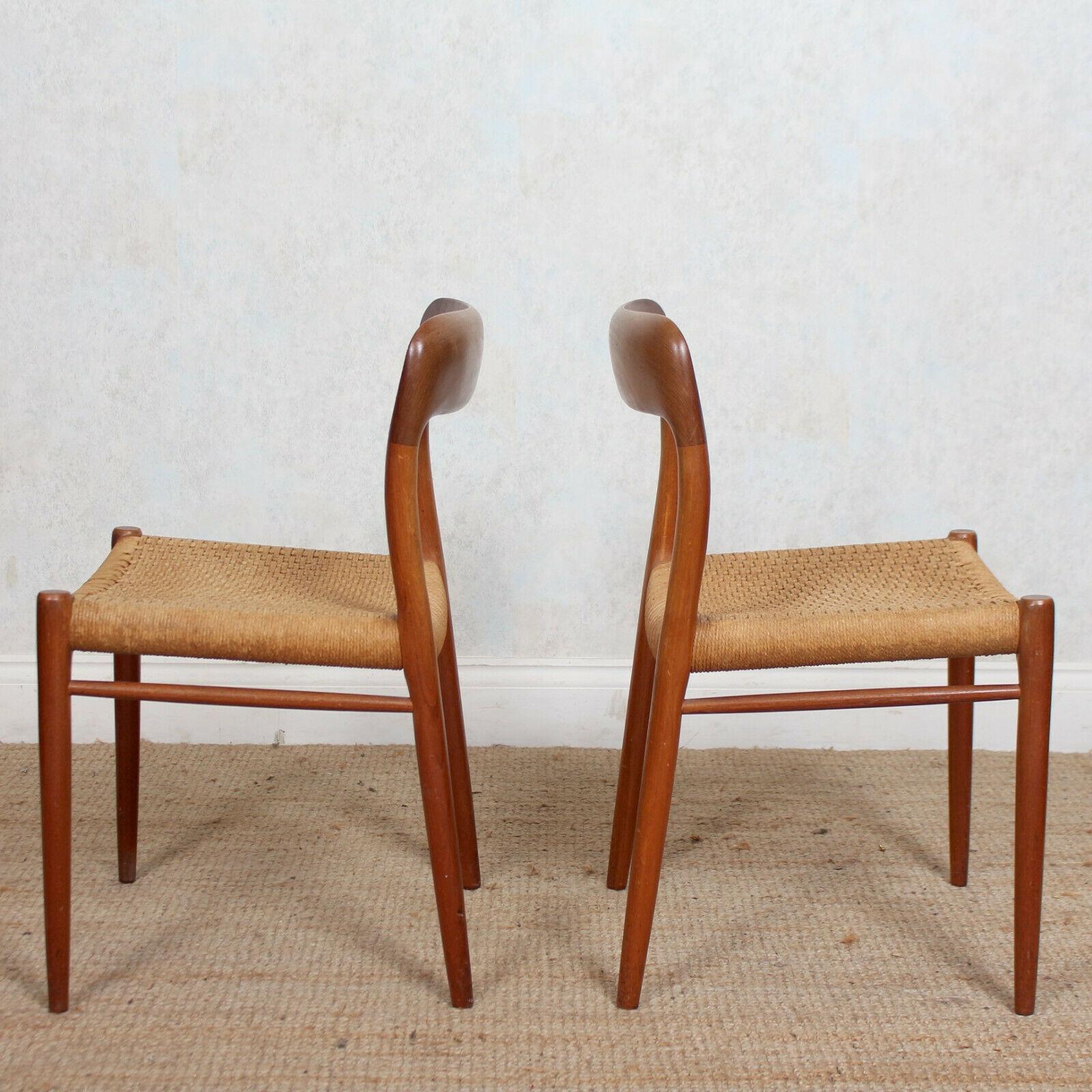 6 Niels Moller Model 75 Dining Chairs Teak, Set of Six, Denmark, 1970 In Good Condition For Sale In Newcastle upon Tyne, GB