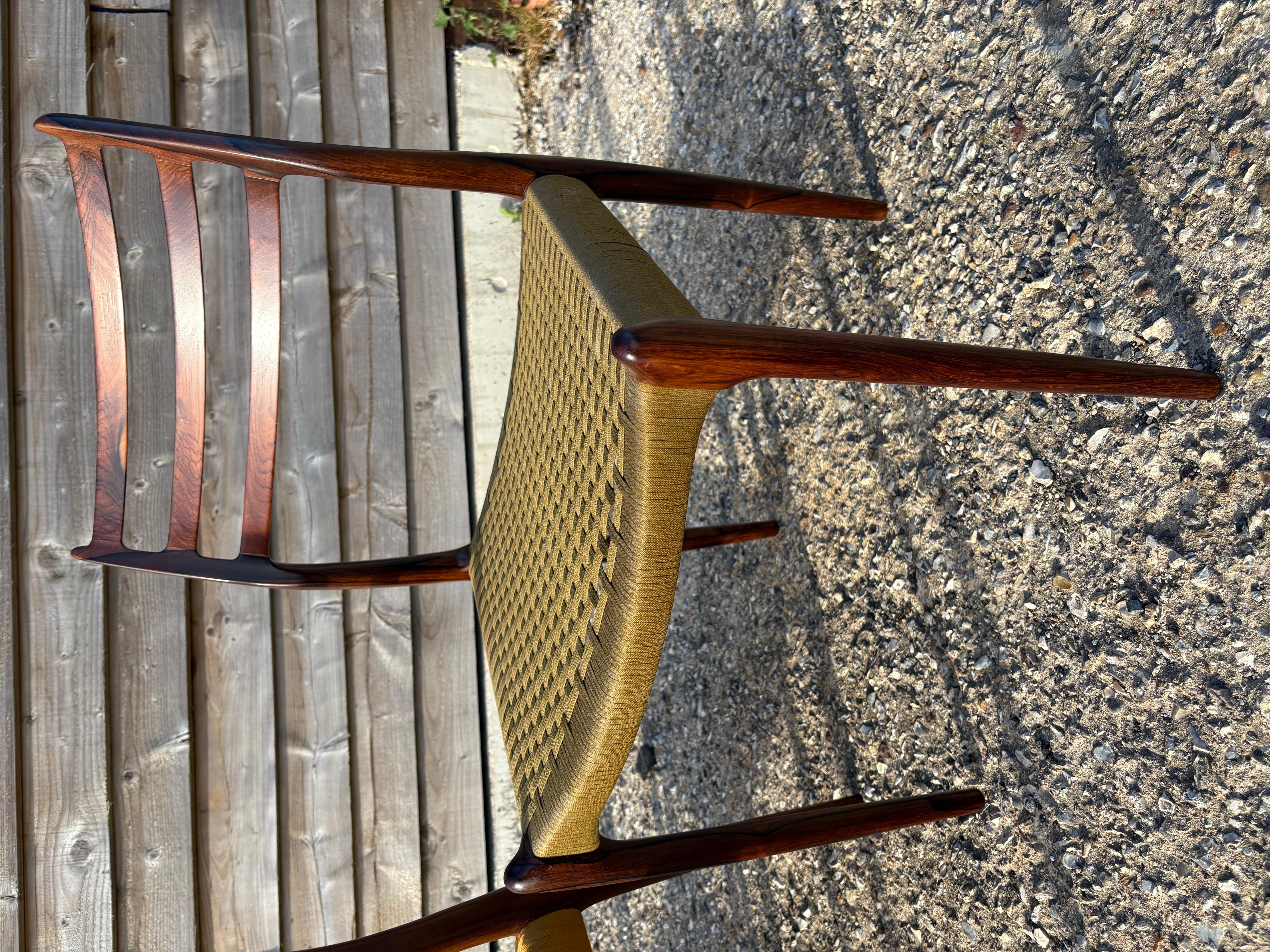 6 Niels Otto Moller model 78 Dining Chairs in Original Cord For Sale 2
