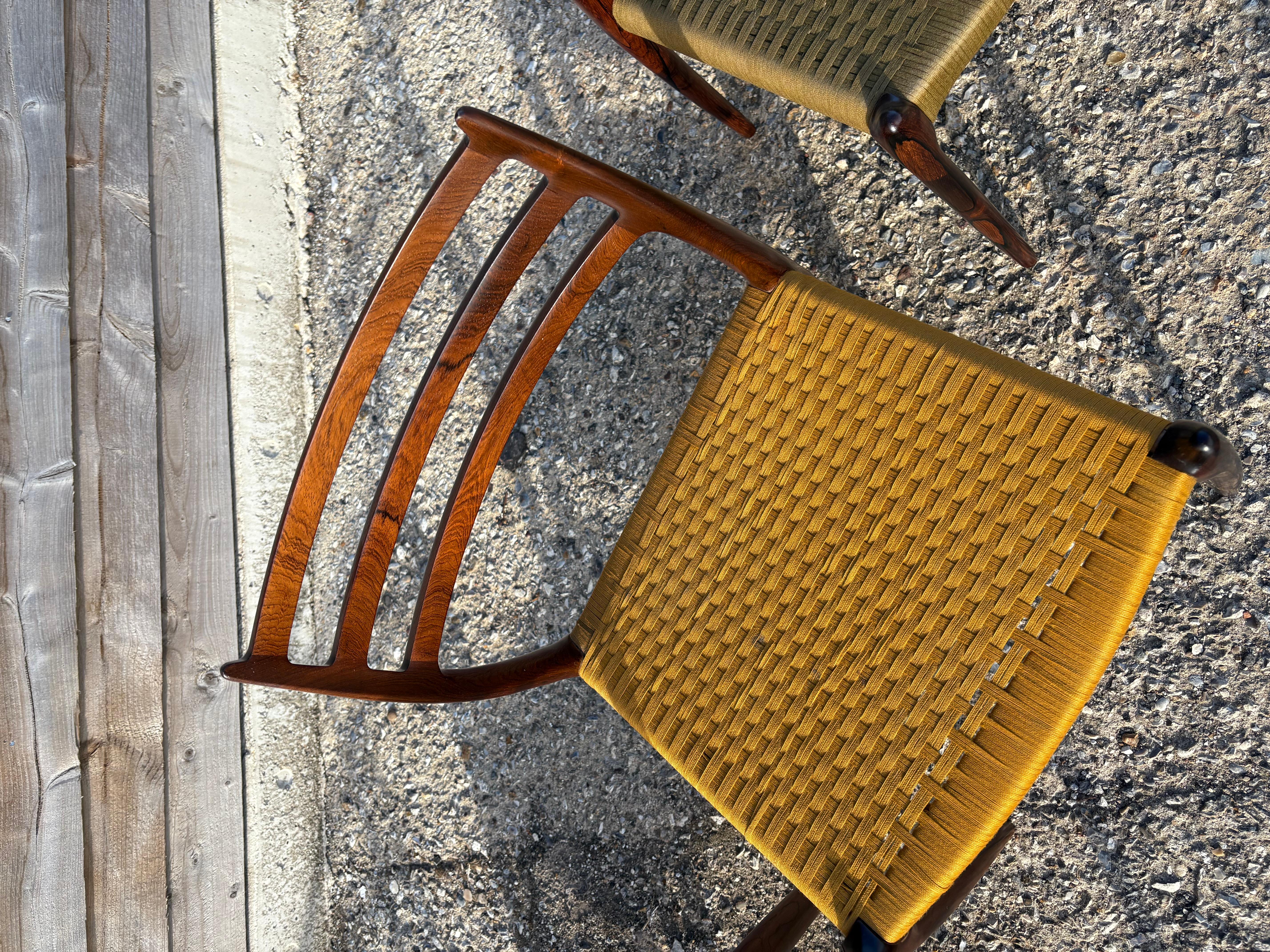6 Niels Otto Moller model 78 Dining Chairs in Original Cord For Sale 3