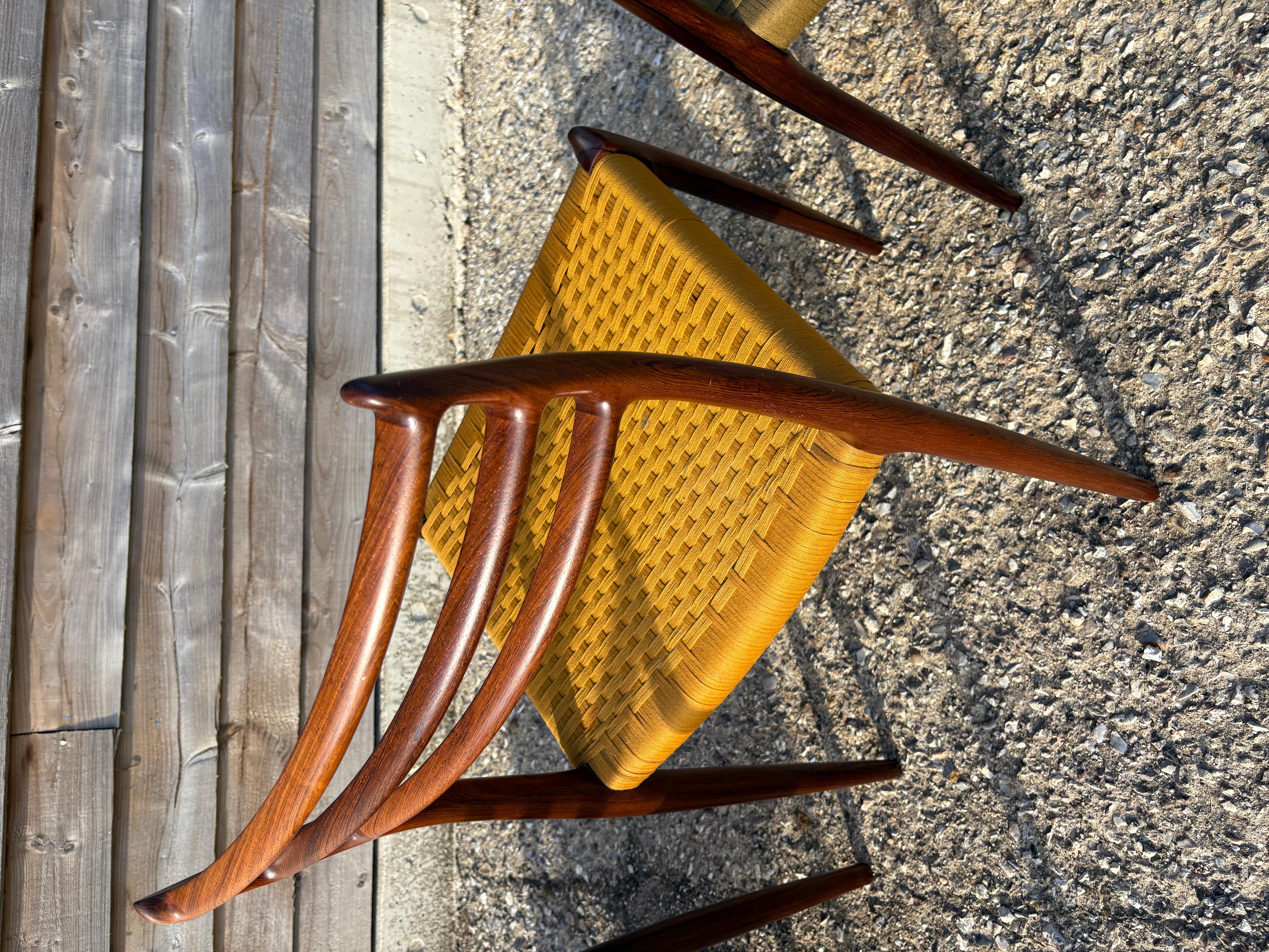 Mid-20th Century 6 Niels Otto Moller model 78 Dining Chairs in Original Cord For Sale