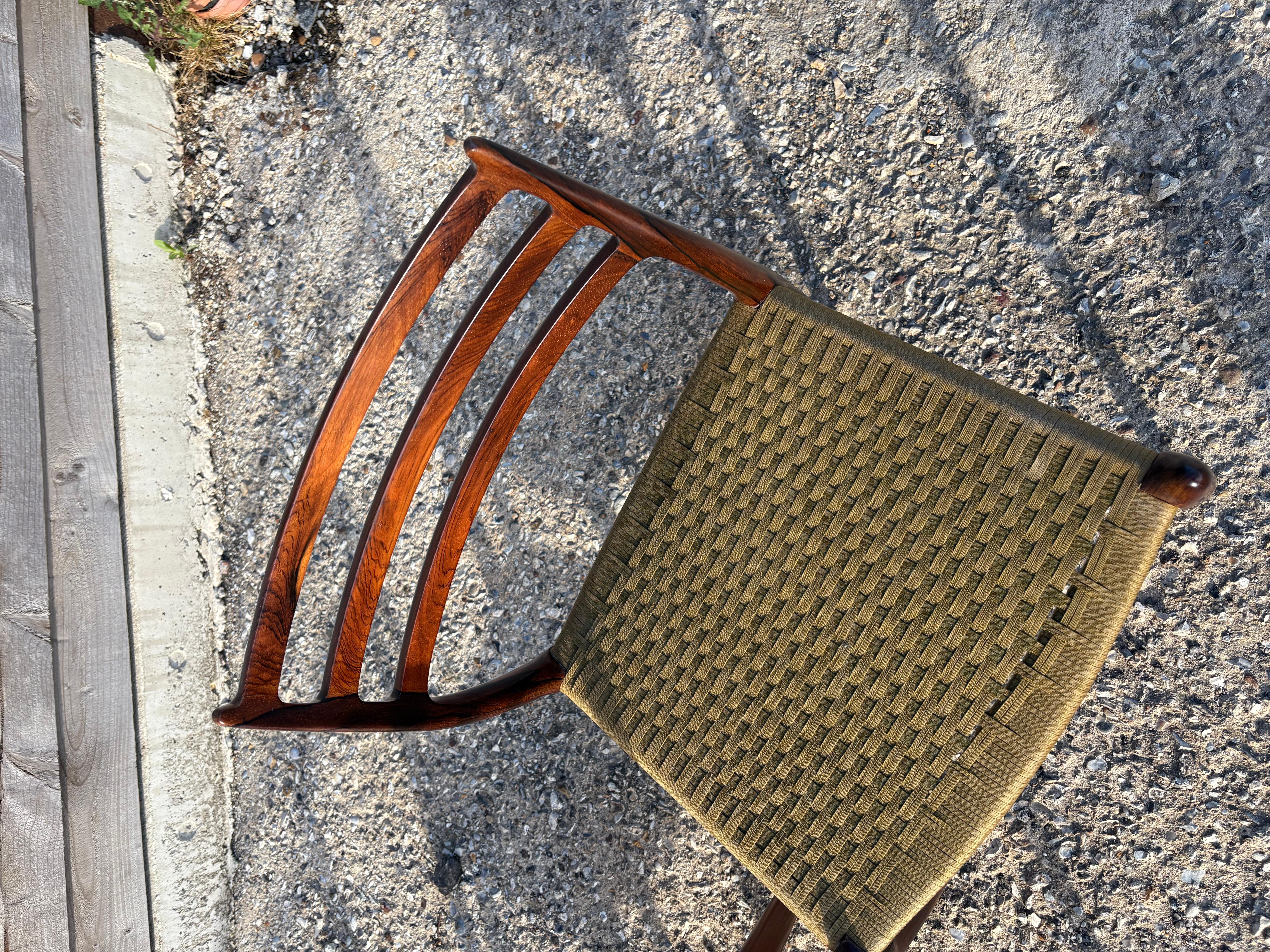 6 Niels Otto Moller model 78 Dining Chairs in Original Cord For Sale 1