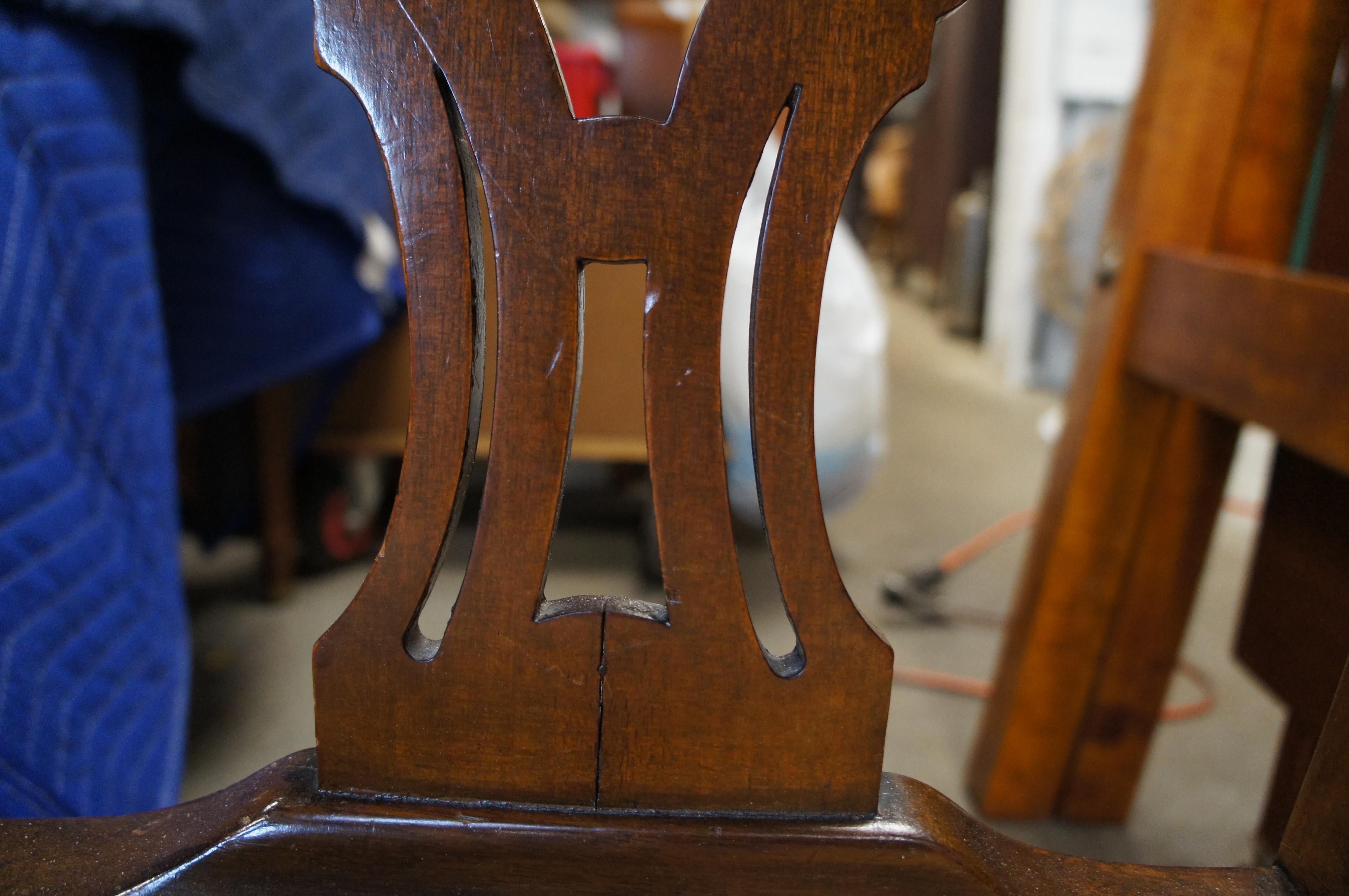 6 sedie da pranzo in mogano Norris in stile Chippendale georgiano in vendita 5