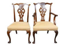 6 Norris Georgian Chippendale Style Mahogany Dining Chairs