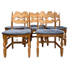 6 oak dining chairs Henning Kjaernulf Denmark 1960