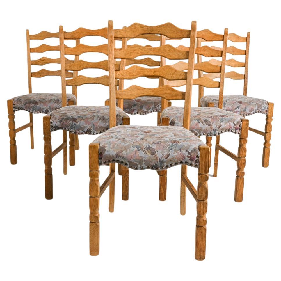 (6) Oak Dining Side Chairs By Henry 'Henning' Kjærnulf, Circa 1970's