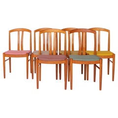 6 de 12 Chaises Carl Ekström - Chaises de salle à manger en teck de style suédois du milieu du siècle dernier