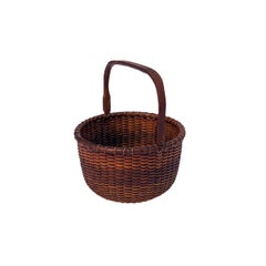 Open Round Nantucket Lightship Basket by Sherwin Boyer