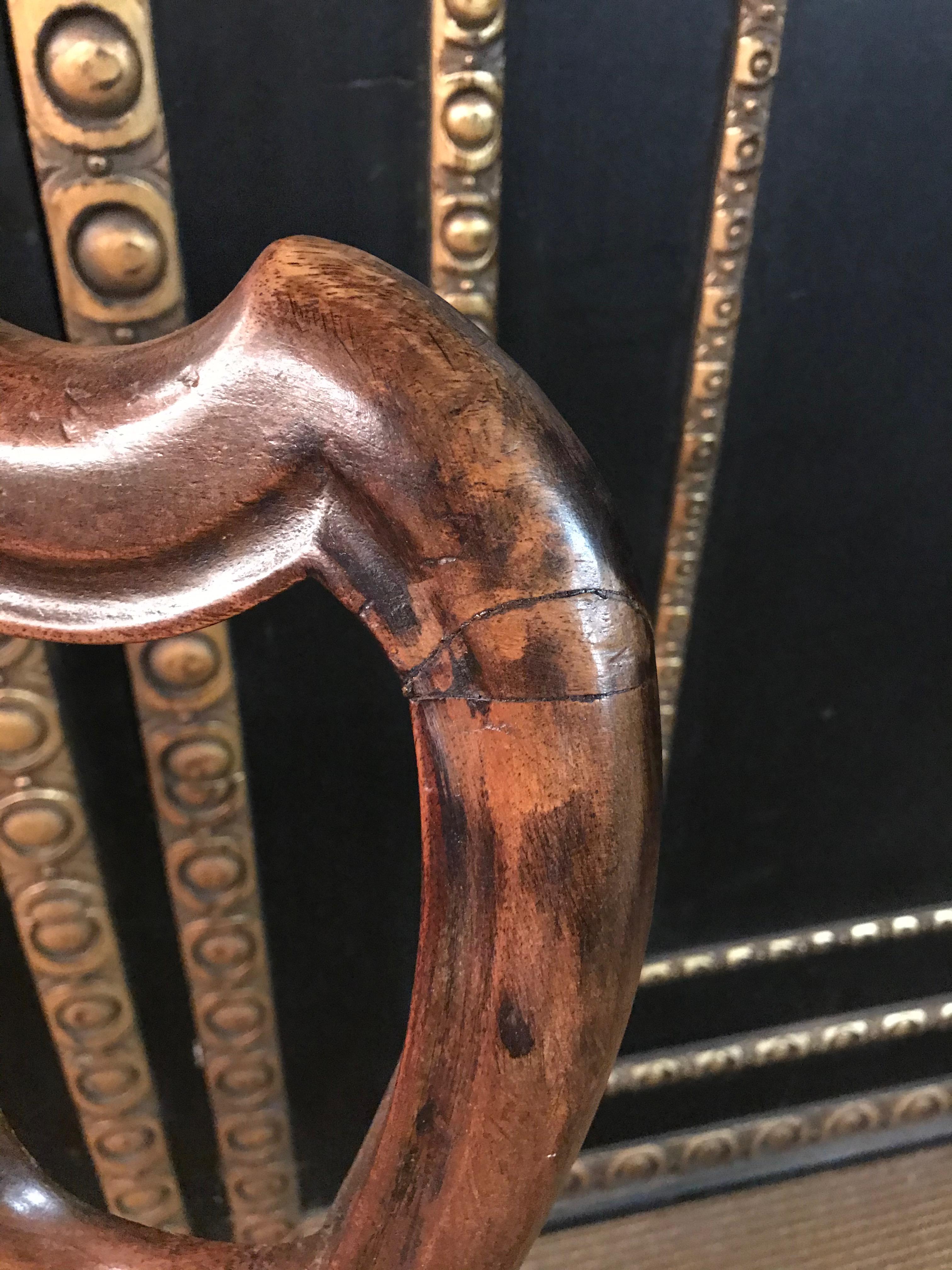 6 Original Biedermeier Chairs Caféhaus Seat Weave circa 1850-1860 Solid Mahogany For Sale 6