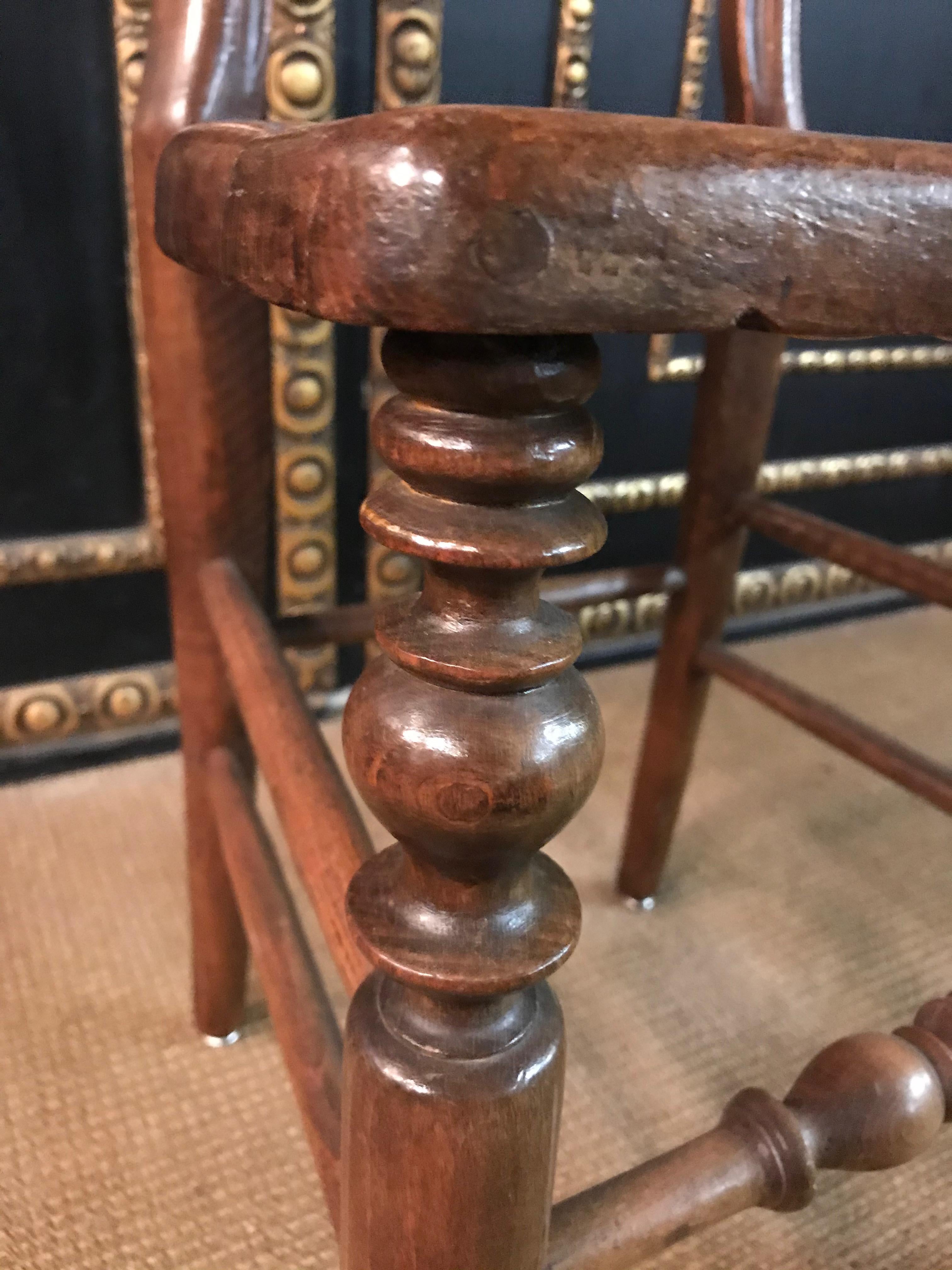 6 Original Biedermeier Chairs Caféhaus Seat Weave circa 1850-1860 Solid Mahogany For Sale 7