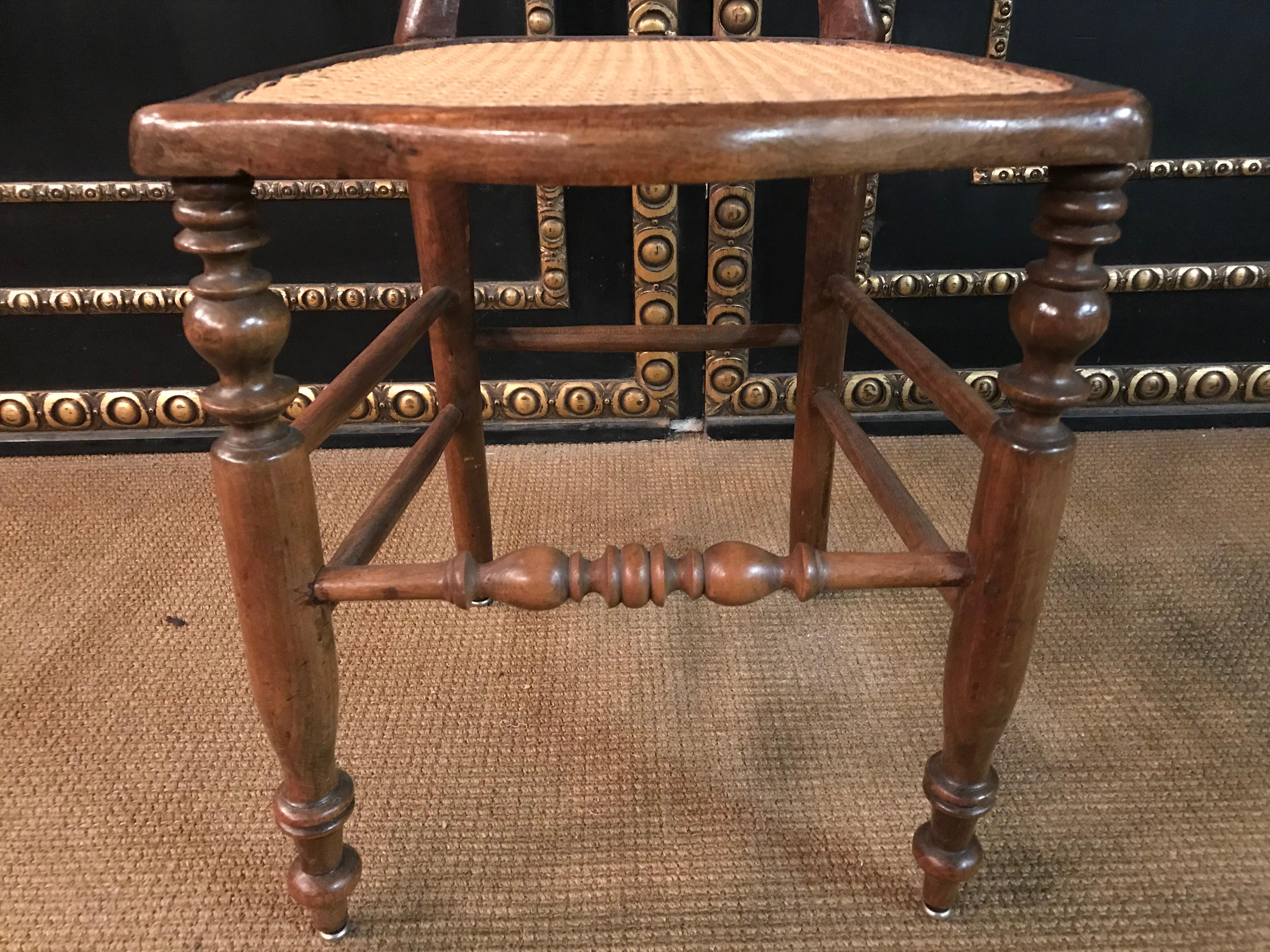 6 Original Biedermeier Chairs Caféhaus Seat Weave circa 1850-1860 Solid Mahogany For Sale 9