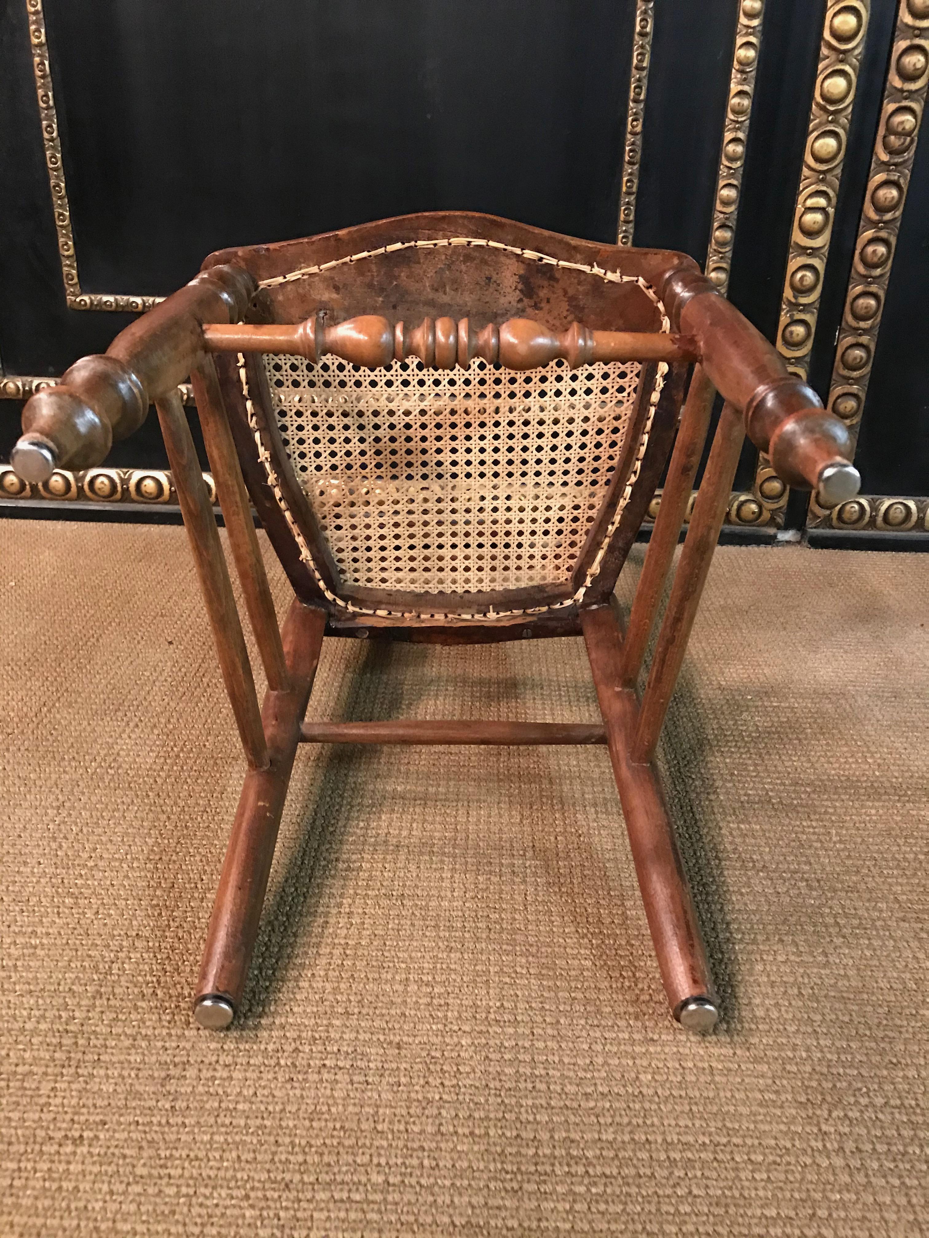 6 Original Biedermeier Chairs Caféhaus Seat Weave circa 1850-1860 Solid Mahogany For Sale 12